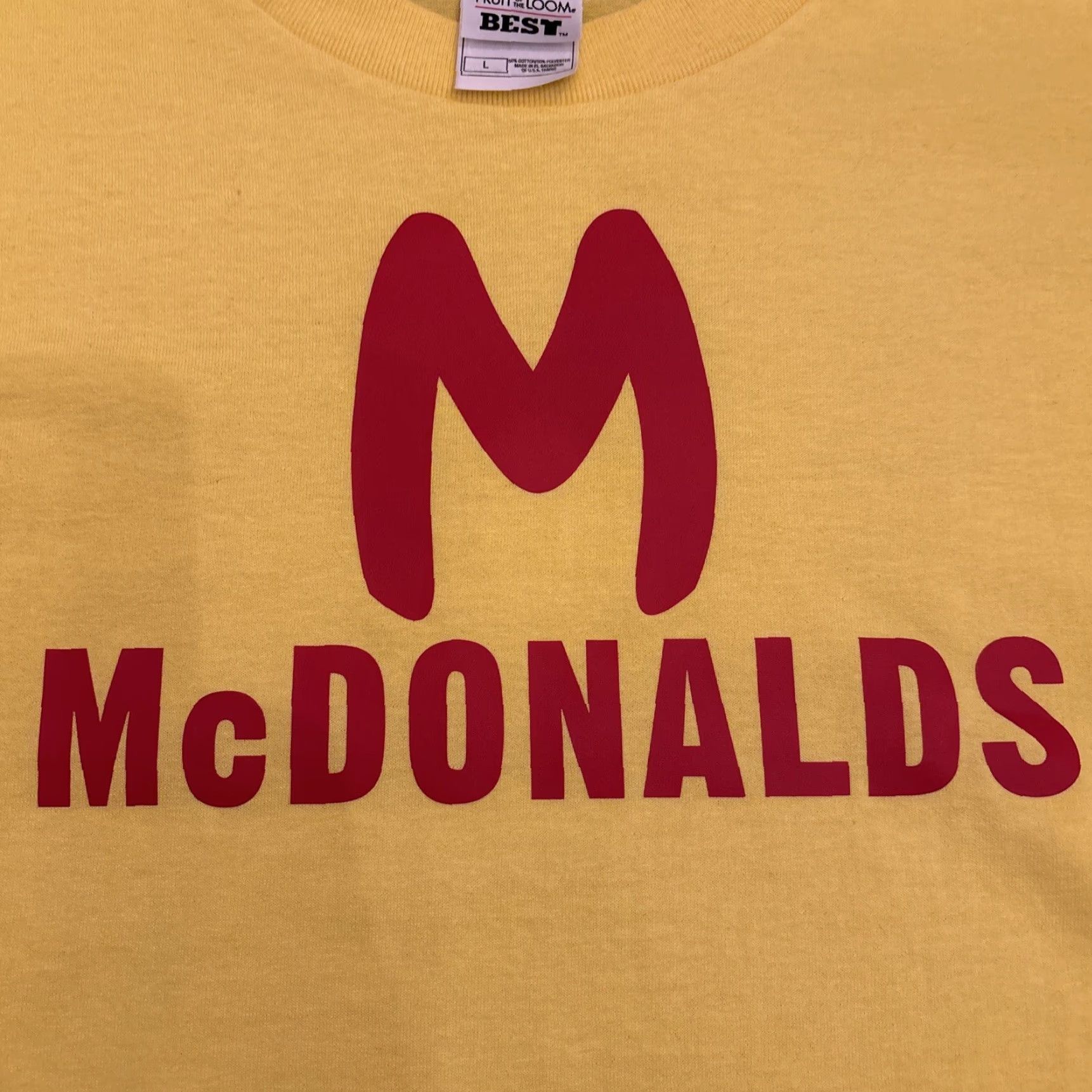 Fruit Of The Loom VINTAGE McDonald's T-Shirt Fruit of the Loom Yellow L EUC Y2K Mens Size US L / EU 52-54 / 3 - 2 Thumbnail