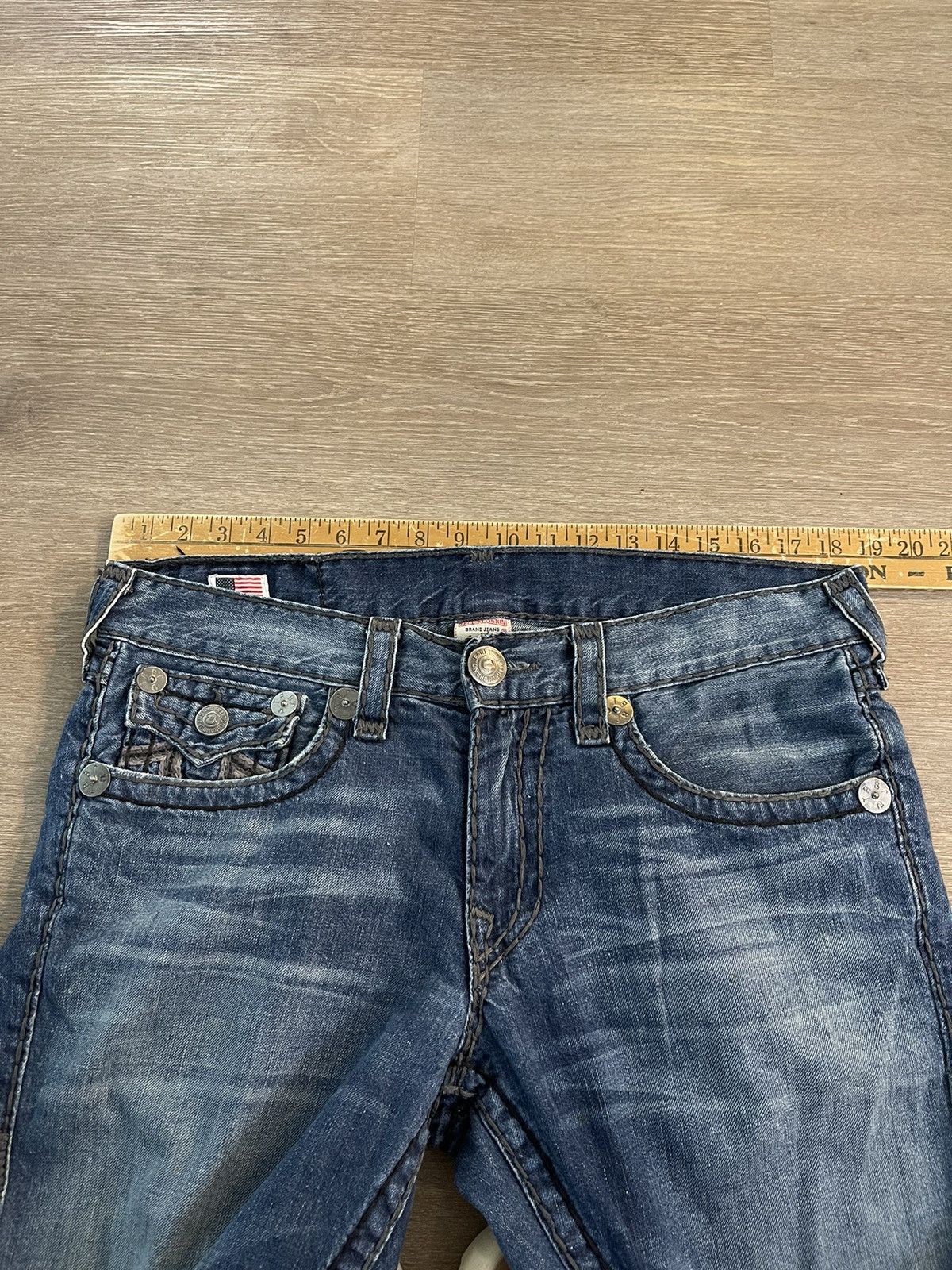 True Religion × Vintage VINTAGE TRUE RELIGION STRAIGHT FIT THICK STITCH DENIM JEANS Size US 34 / EU 50 - 5 Thumbnail