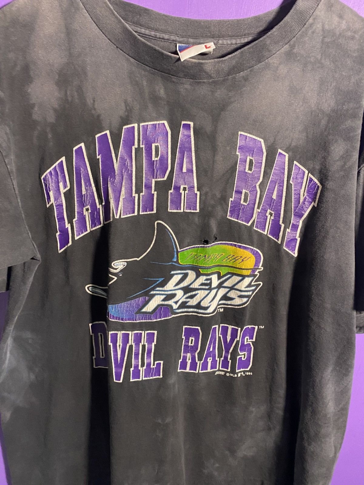 MLB Vintage 1995 Tampa Bay devil rays faded t-shirt Size US L / EU 52-54 / 3 - 3 Thumbnail