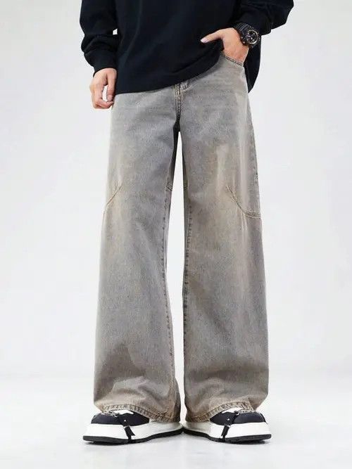 Jean × Vintage Washed Y2k Denim Jeans Loose fit Baggy Size US 32 / EU 48 - 2 Thumbnail