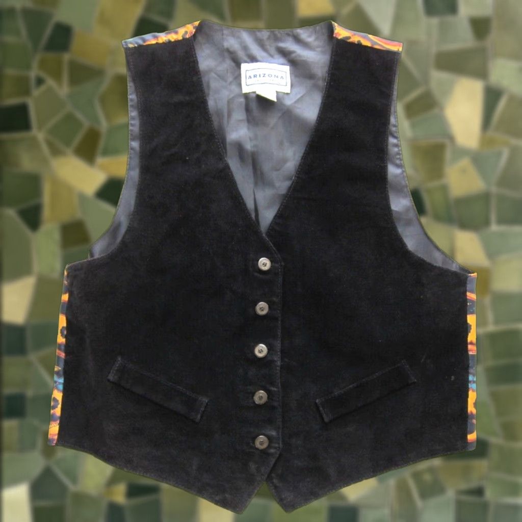 Vintage VINTAGE AriZona Arizona Jean Company Vest Shirt Women M Yellow Floral Leather Suede 38" bust 38" waist 19.5" pit to pit Mens Womens Size 32" / US 10 / IT 46 - 1 Thumbnail