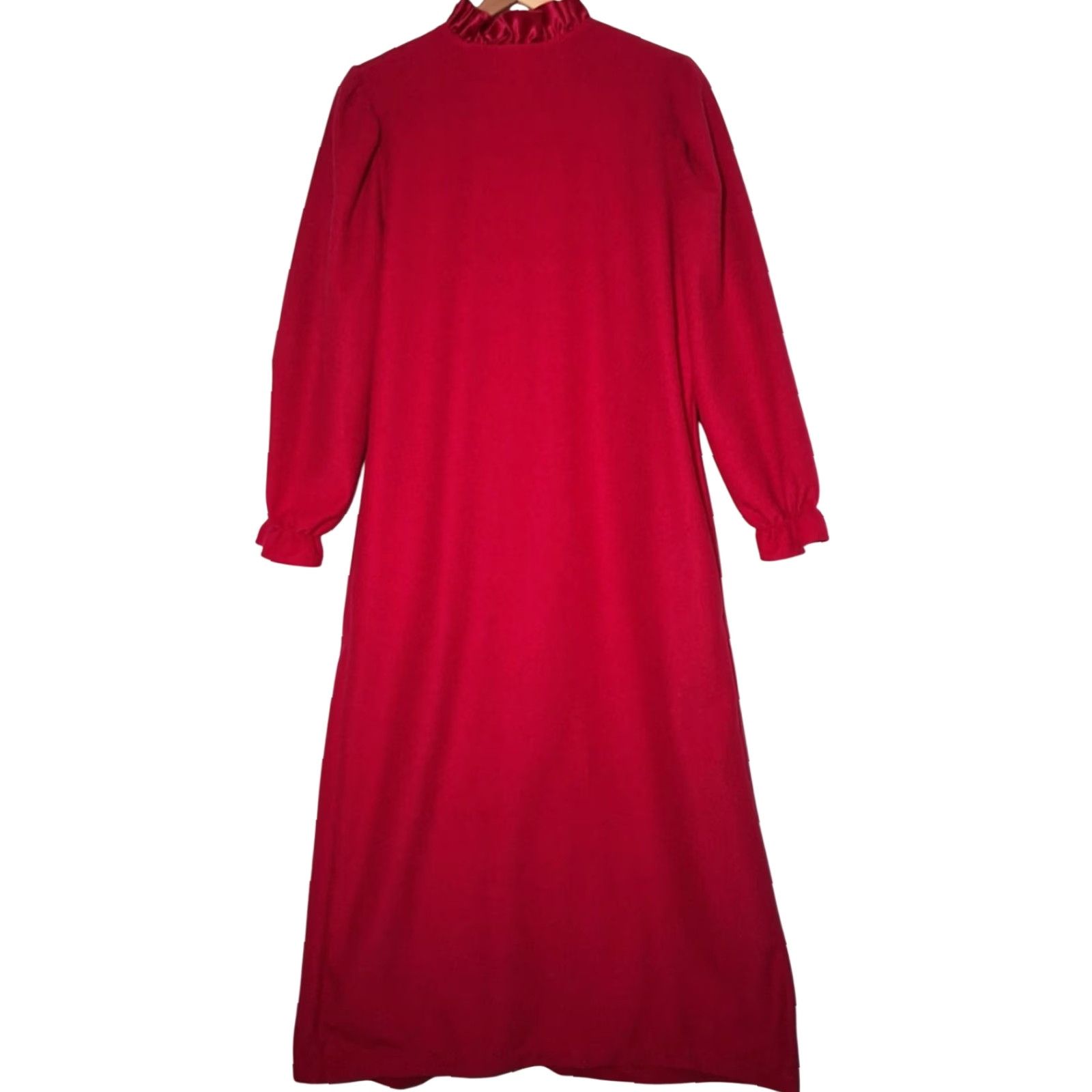 Vintage VINTAGE Amanda Stewart Intimates Robe Nightgown Housecoat S Pink 1980s Velour Eveningwear Girls Size ONE SIZE - 3 Thumbnail