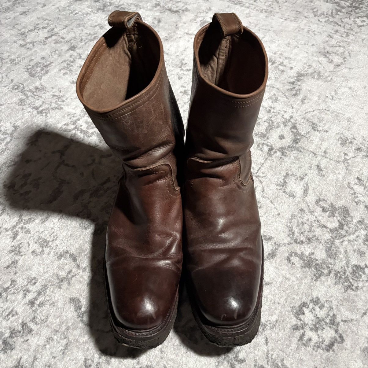 GOA GOA Pull On Leather Engineer Boots Crepe Sole Brown Size US 9.5 / EU 42-43 - 2 Thumbnail