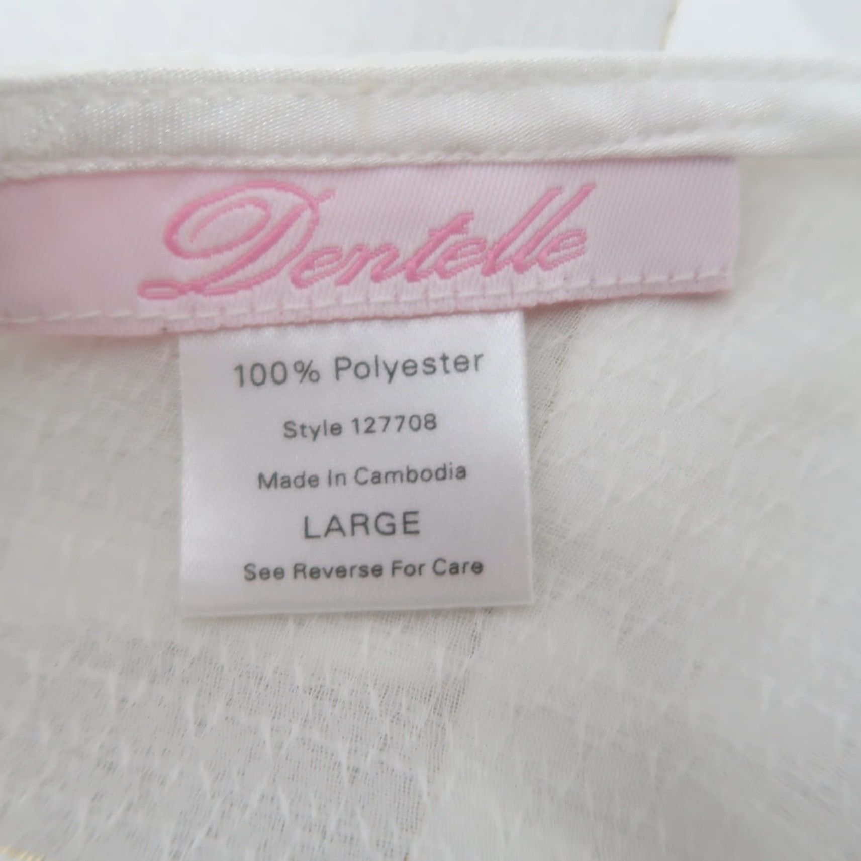 Vintage Dentelle Slip Dress Nighty White Floral Satin Sheer Stripe L Womens Size L / US 10 / IT 46 - 5 Thumbnail