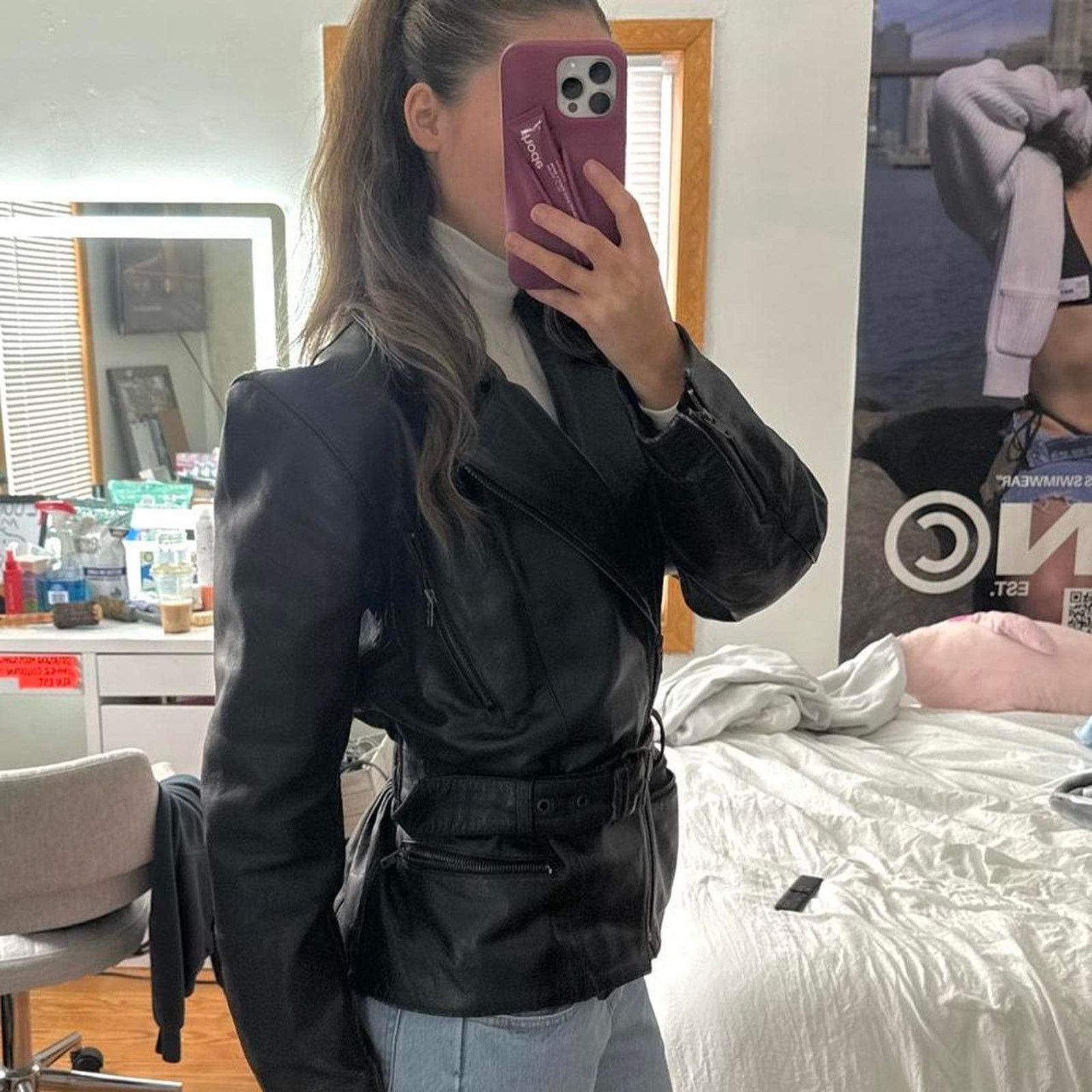 Vintage Vintage Black Leather Moto Size M / US 6-8 / IT 42-44 - 2 Thumbnail