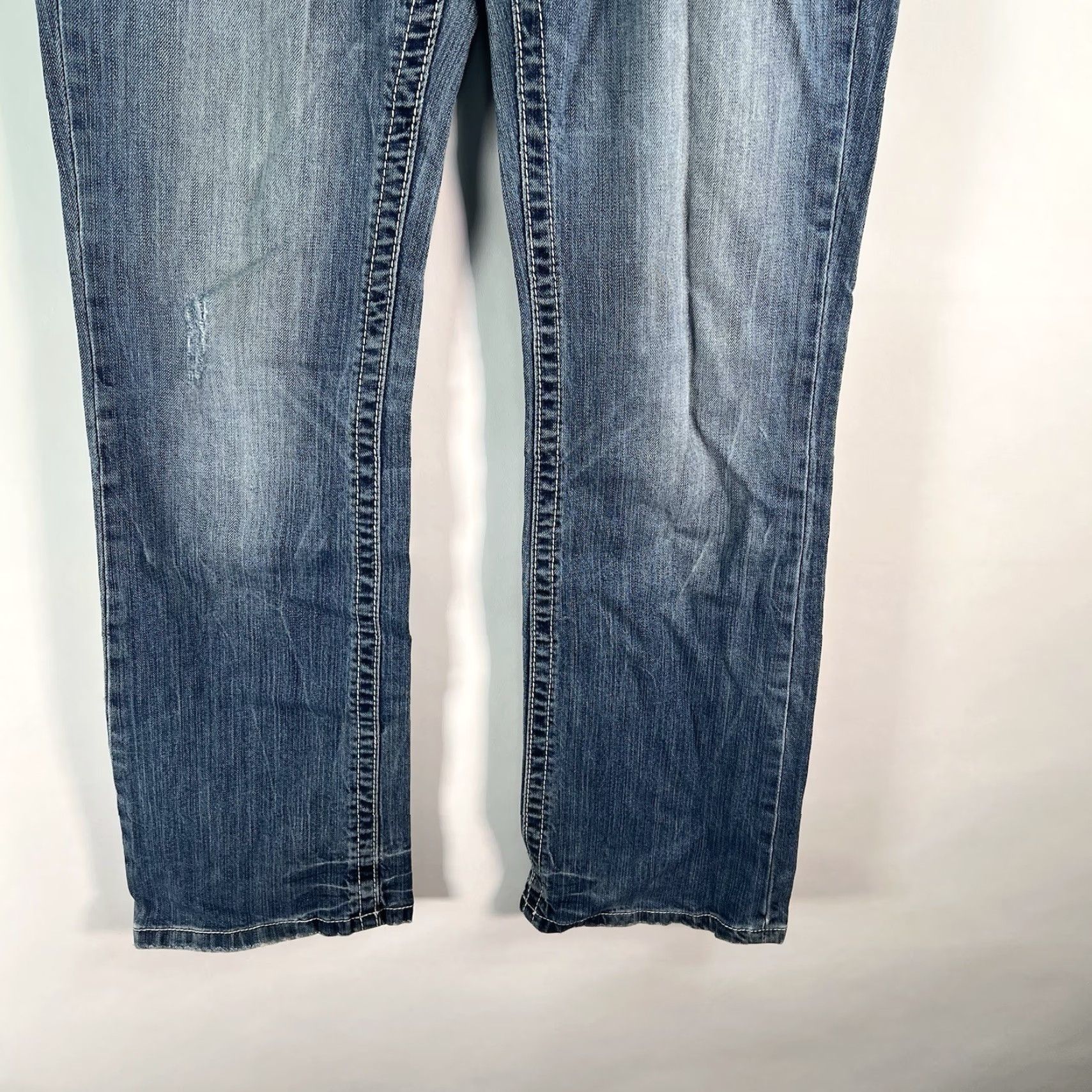 Denime Adiktd Straight Denim Jeans Women’s Size 6 Blue 32X32 Embellished Vintage: No Rise: Low Size 28" / US 6 / IT 42 - 4 Thumbnail