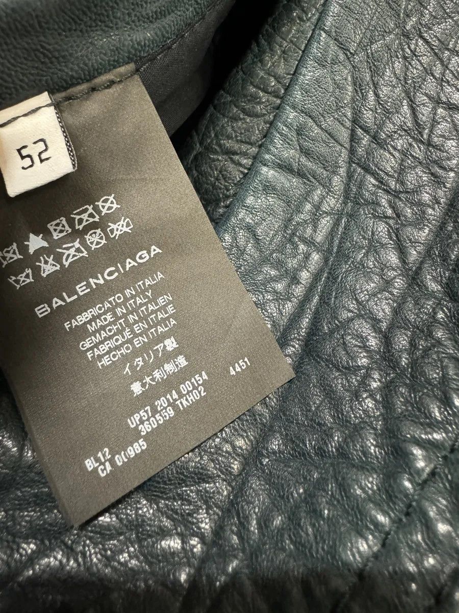 Balenciaga AW2014 Balenciaga Blue Biker Raw Lamb Leather Jacket Size US M / EU 48-50 / 2 - 8 Thumbnail