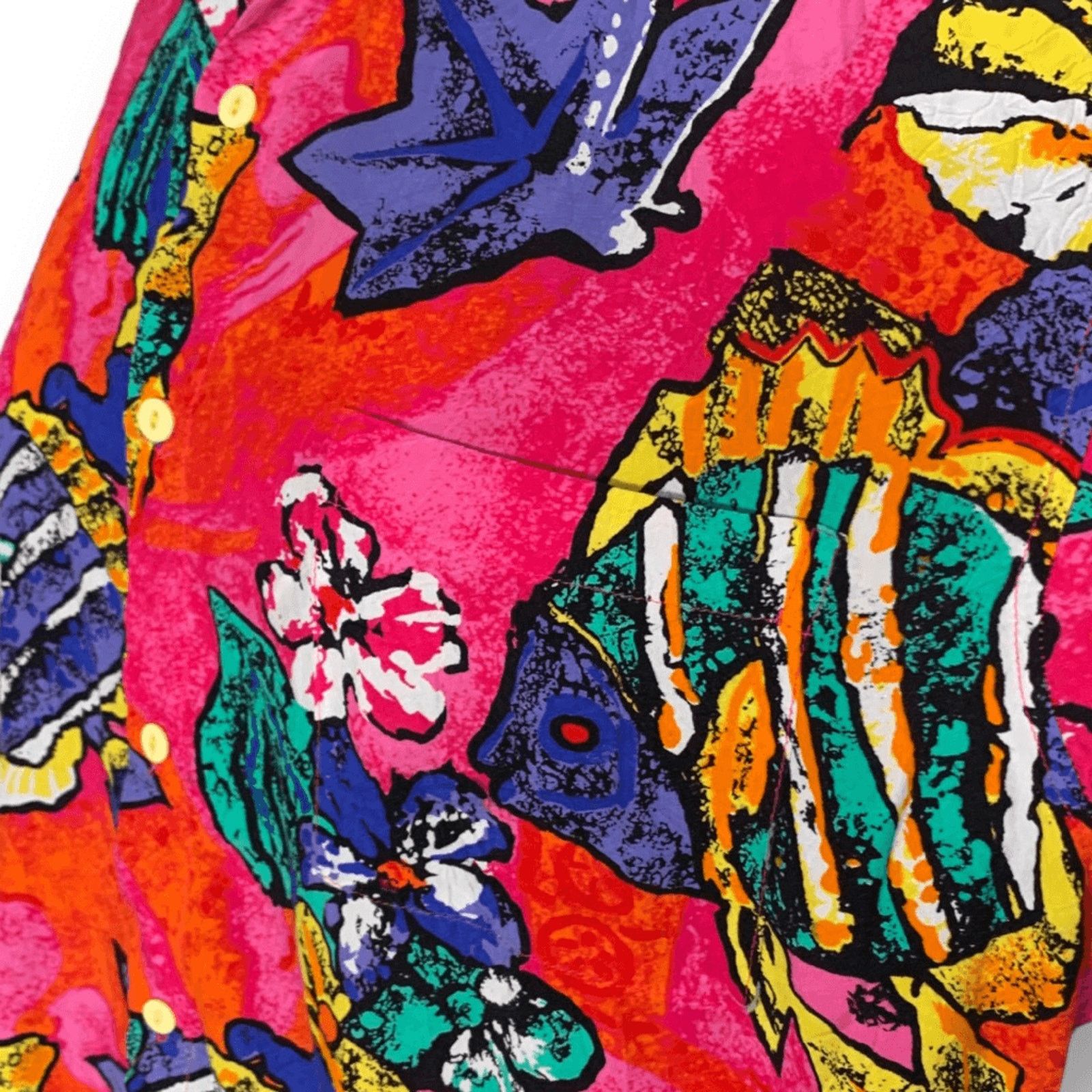 Hilo Hattie × Vintage Vintage Hilo Hattie Hawaiian Shirt Bright Tropical Fish Size US XL / EU 56 / 4 - 7 Thumbnail