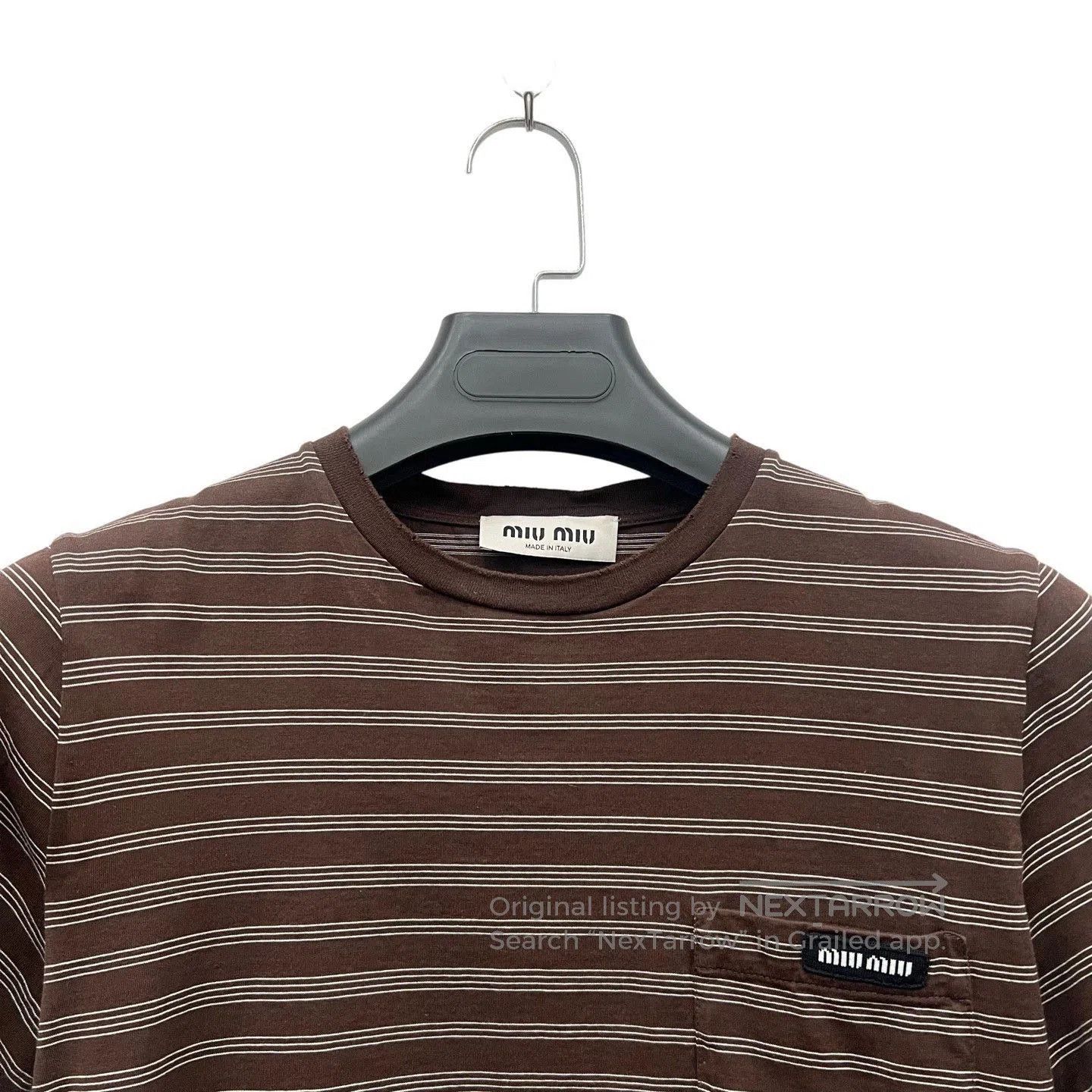Miu Miu Miu Miu 25SS Striped Round Neck Tee. Size M / US 6-8 / IT 42-44 - 3 Thumbnail