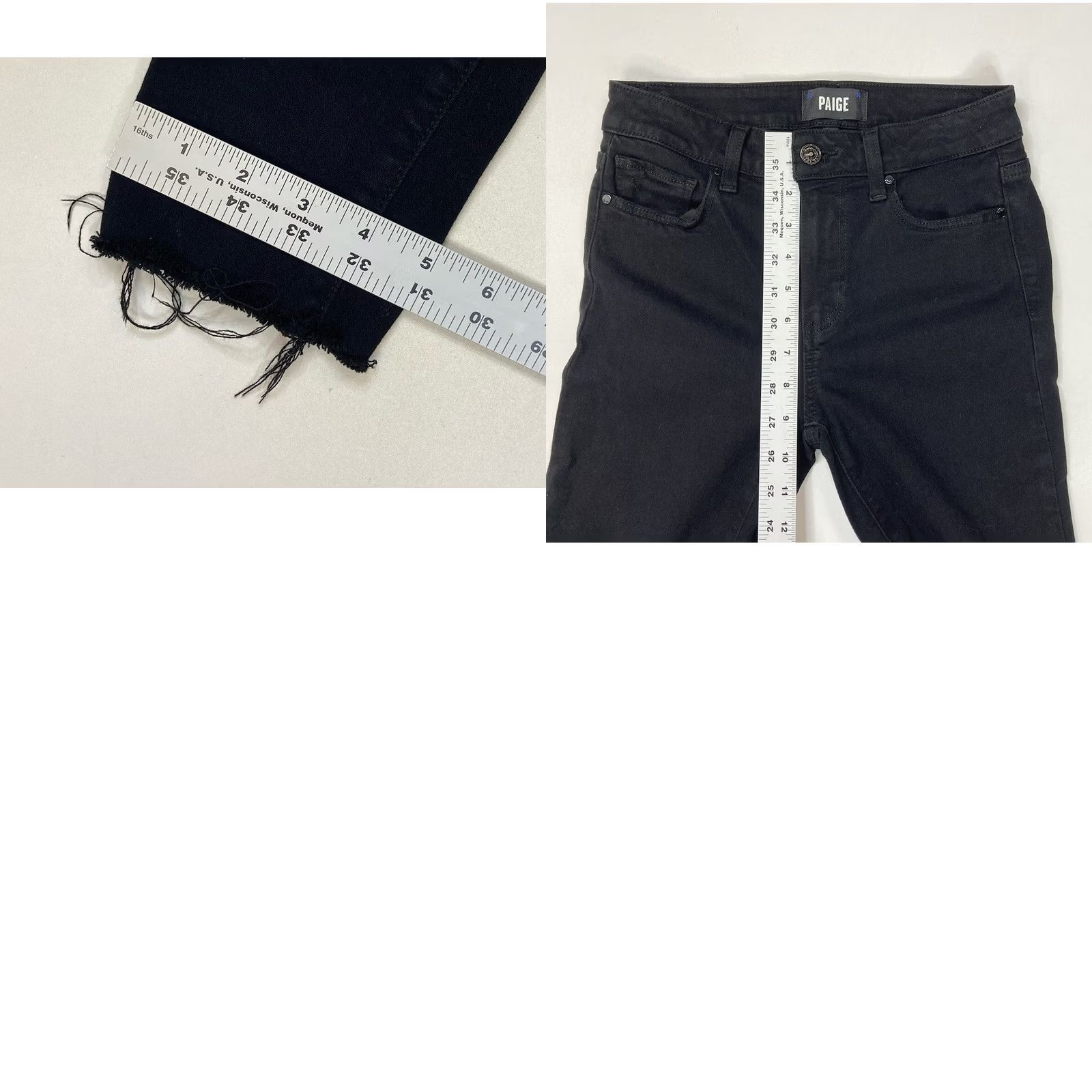 Paige Paige Hoxton Ankle Denim Jeans Women 25 Dark Shadow Distressed Slim 5-Pocket Black Cotton Polyester Spandex Rayon Jeans Size 42" / US 20 - 9 Thumbnail