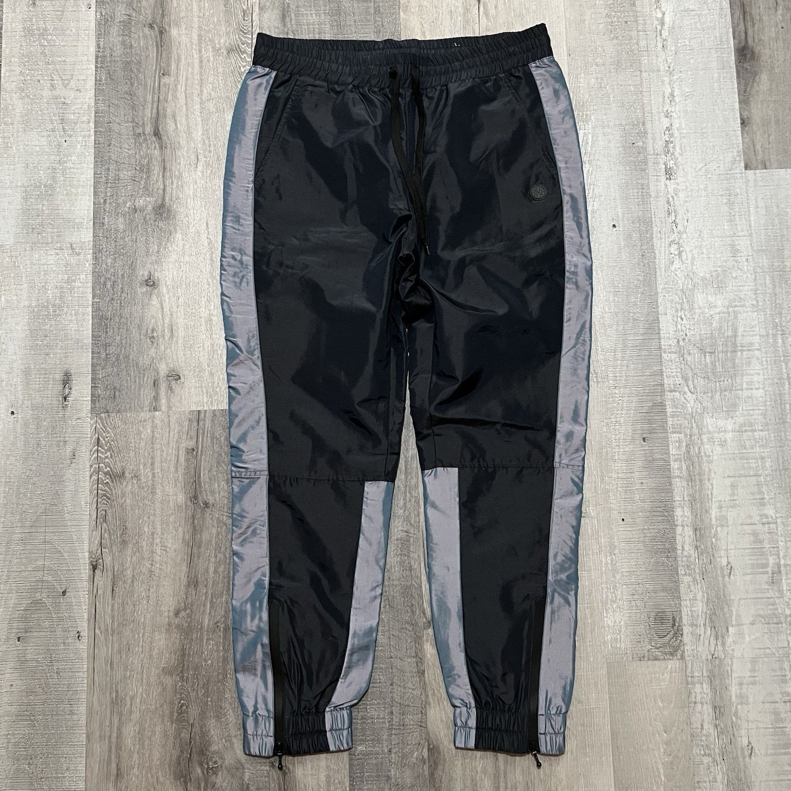 Ninth Hall Ninth Hall Black/Iridescent Athletic Jogger Track Pants Size US 35 - 1 Thumbnail
