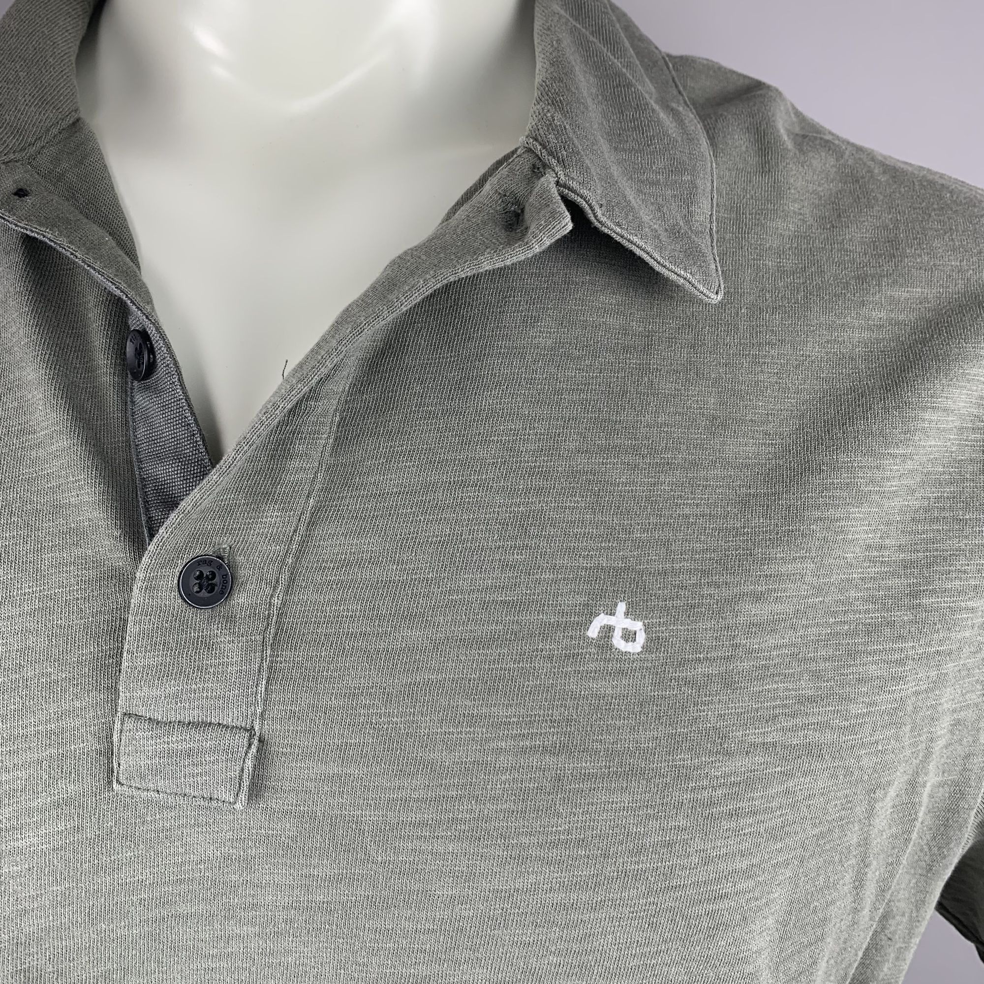 Rag & Bone Rag & Bone Size XXL Mens Sage Green Cotton Polo Shirt Peru Size US XXL / EU 58 / 5 - 4 Thumbnail