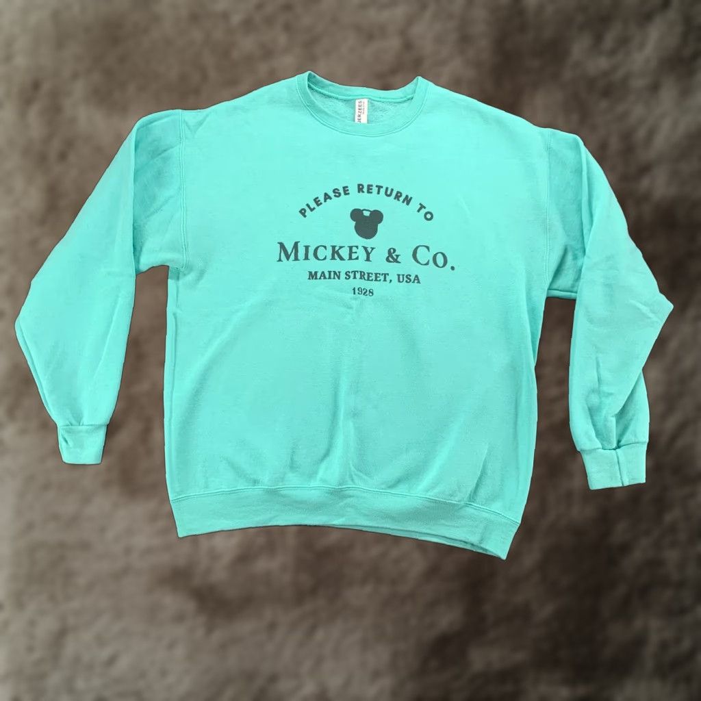 Jerzees VINTAGE Jerzees Nublend Sweatshirt Womens Large Blue Pullover Mickey & Co Graphic Print Size L / US 10 / IT 46 - 1 Thumbnail