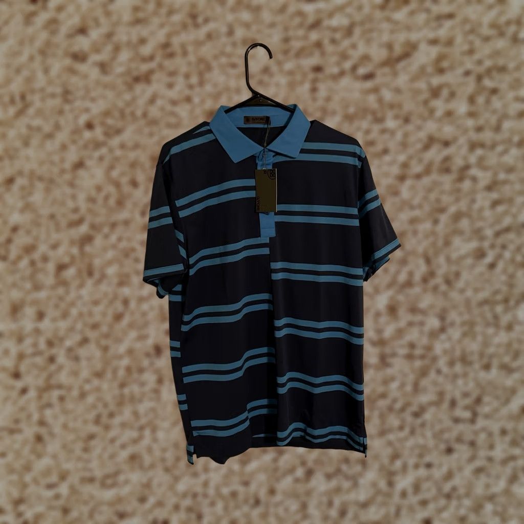 G/FORE G/FORE Golf Polo Shirt Men's Large Blue Offset Stripe Blueprint New! Size US L / EU 52-54 / 3 - 1 Thumbnail