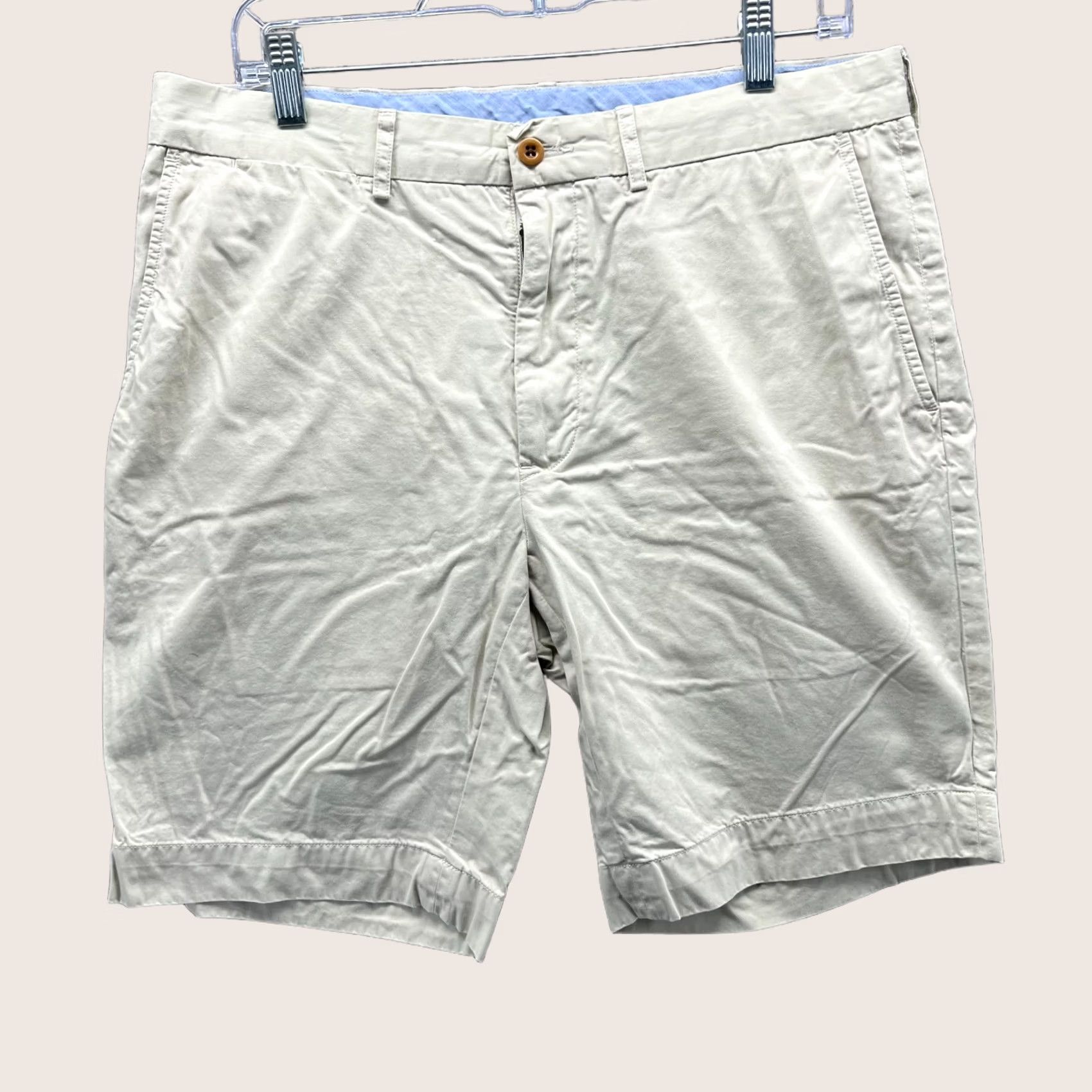 Polo Ralph Lauren VINTAGE Polo Ralph Lauren Shorts Mens 34 Khaki Chino Flat Front Classic Fit Canvas Tan Beige Pocket Pockets 8in Inseam Summer Mens Size US S / EU 44-46 / 1 - 1 Thumbnail