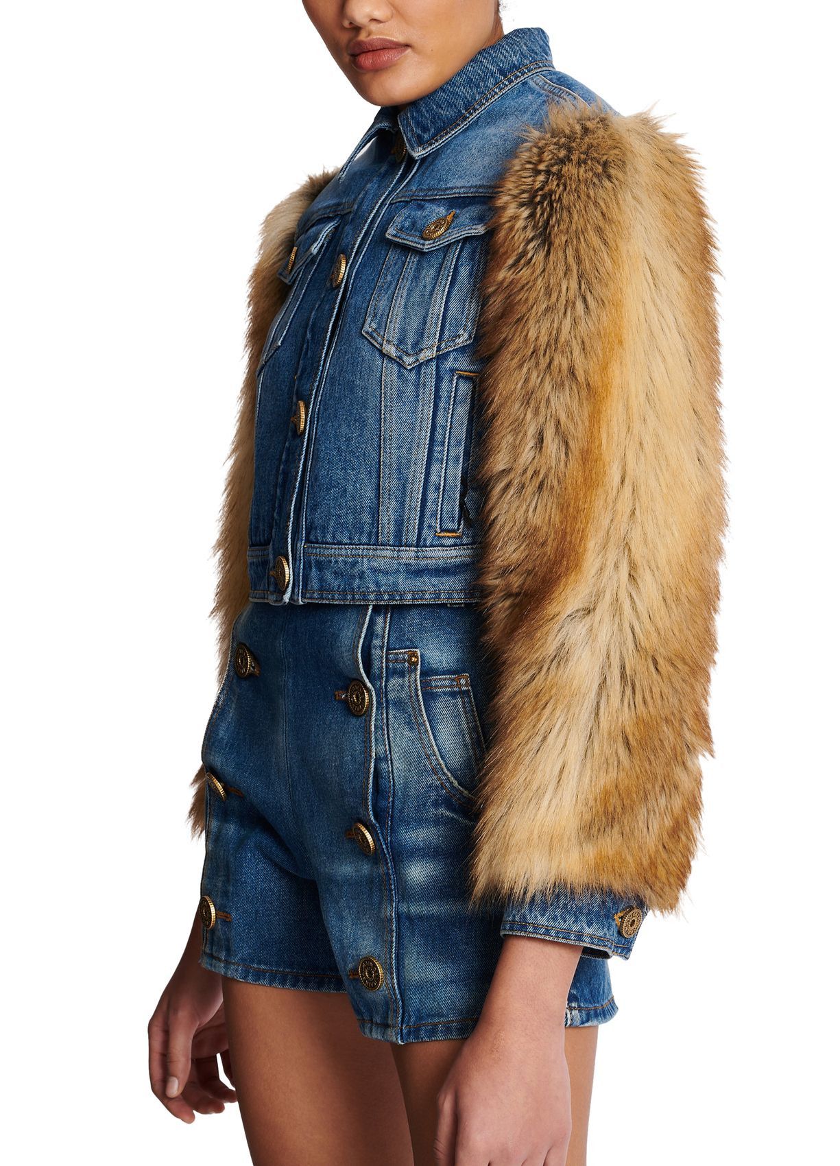 Balmain o1w1db10624 Denim Jacket in Blue Size XS / US 0-2 / IT 36-38 - 2 Thumbnail