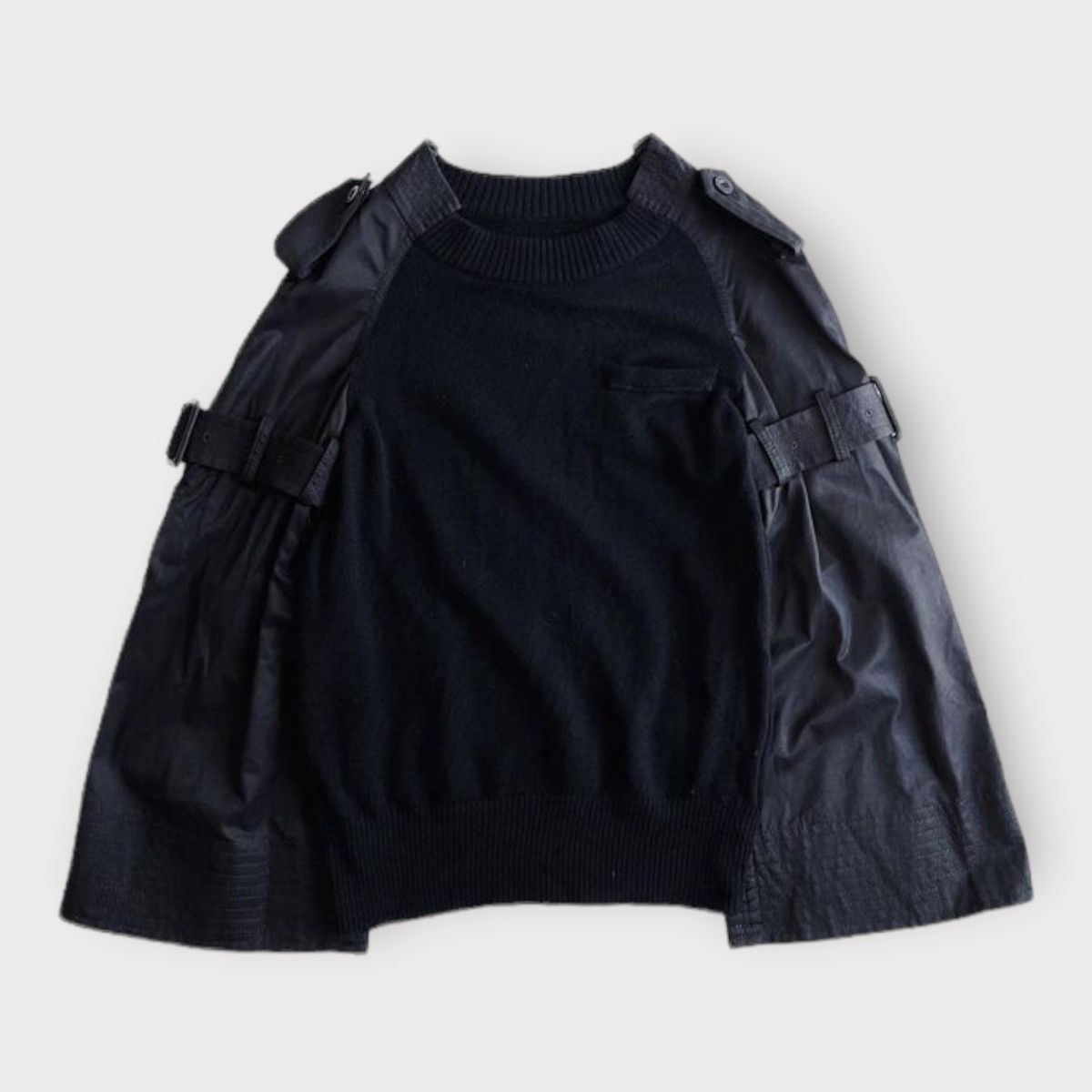 Sacai Pre Fall16 Hybrid Bondage Sleeve Sweater Size L / US 10 / IT 46 - 2 Thumbnail