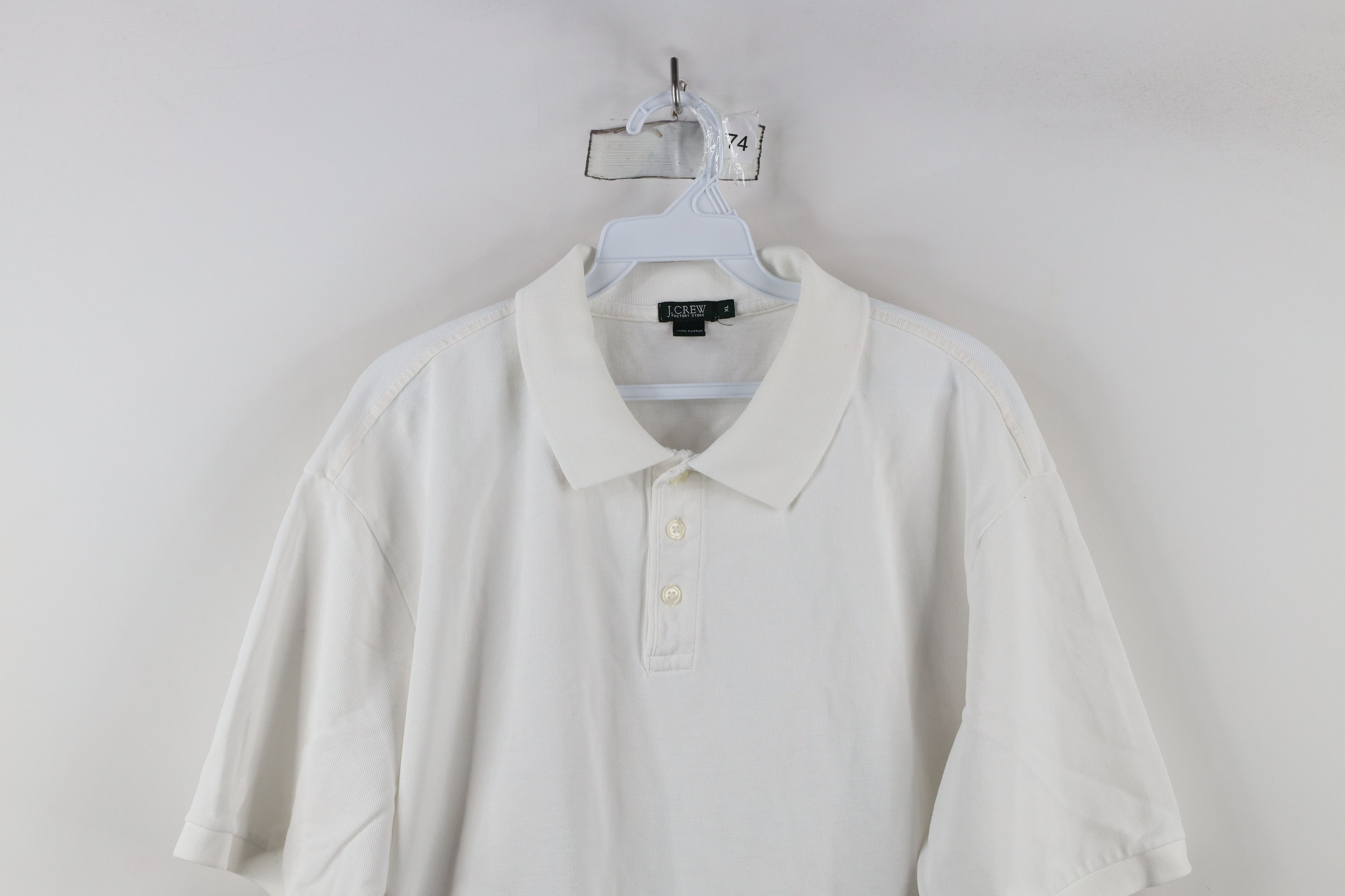 J.Crew × Vintage Vintage 90s J Crew Cotton Collared Golf Polo Shirt White Size US XL / EU 56 / 4 - 2 Thumbnail