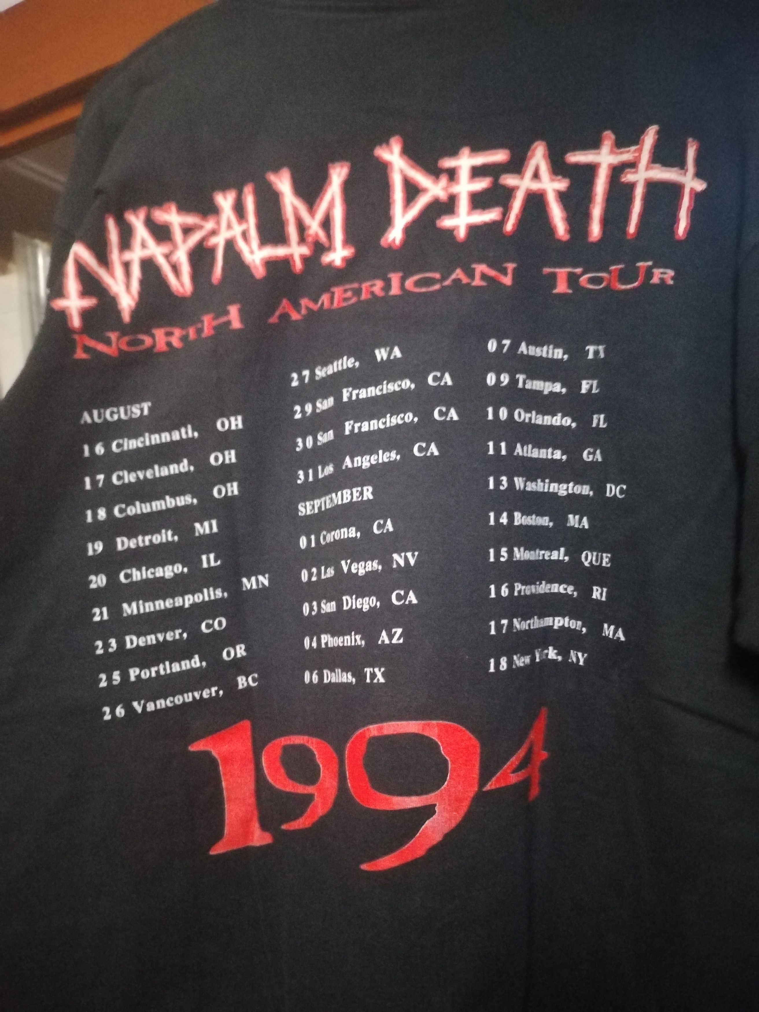 Fruit Of The Loom Napalm death Tour 1994 long sleeve shirt Size US XL / EU 56 / 4 - 2 Thumbnail