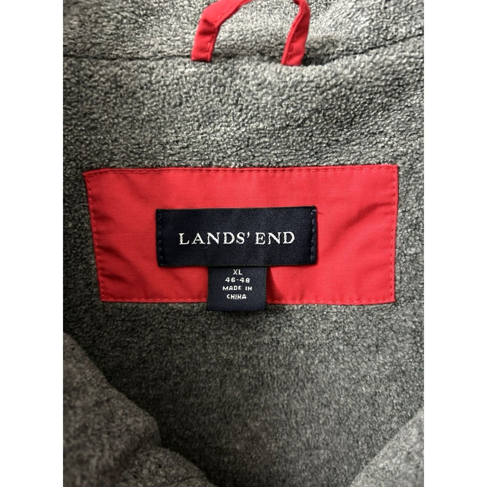 Lands' End Lands' End Squall Bomber Jacket Mens XL Red Fleece Lined Full Zip Pockets L/S Size US XL / EU 56 / 4 - 6 Thumbnail