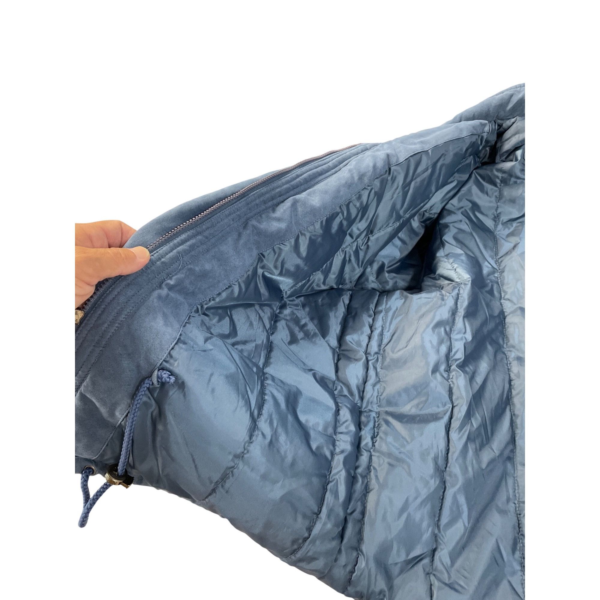 Giorgio Armani Vintage Giorgio Armani Womens blue Faux Fur Hood Parka coat Size XXS / US 00 / IT 34 - 12 Thumbnail