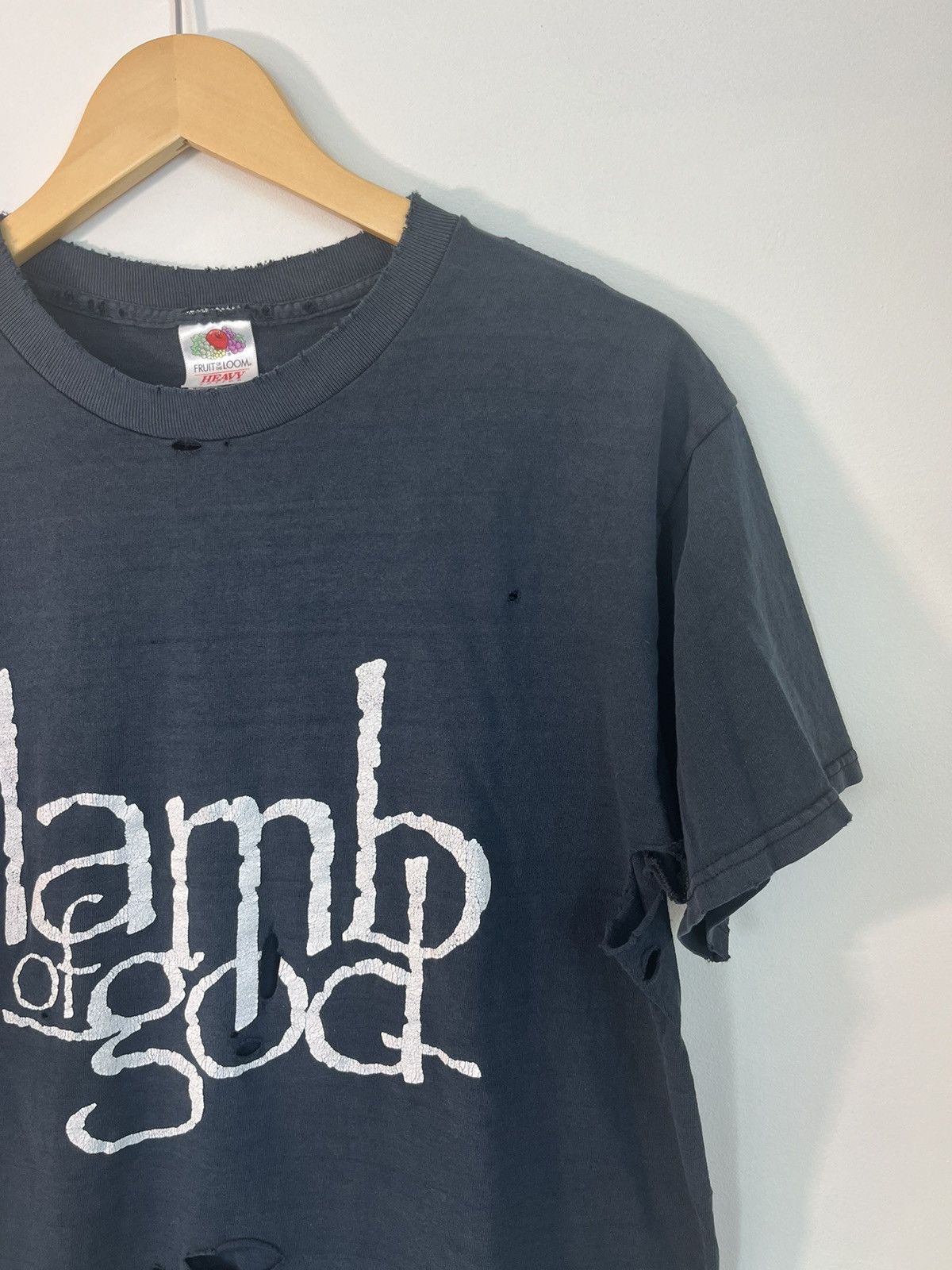 Band Tees Vintage Lamb Of God Thrashed Distressed Rare Band Tee Size US L / EU 52-54 / 3 - 3 Thumbnail