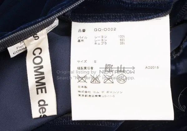Comme des Garcons Comme Des Garcons Dark Blue Retro Round Neck Design Velvet Size S / US 4 / IT 40 - 9 Thumbnail