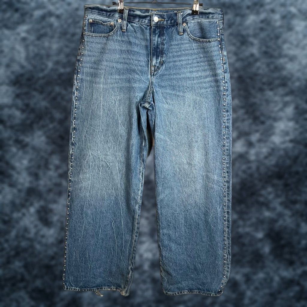 J.Crew VINTAGE J.CREW Jeans Wide-Leg Womens Size 30 Blue 100% Cotton Distressed Hem 31in Inseam Size 30" / US 8 / IT 44 - 1 Thumbnail