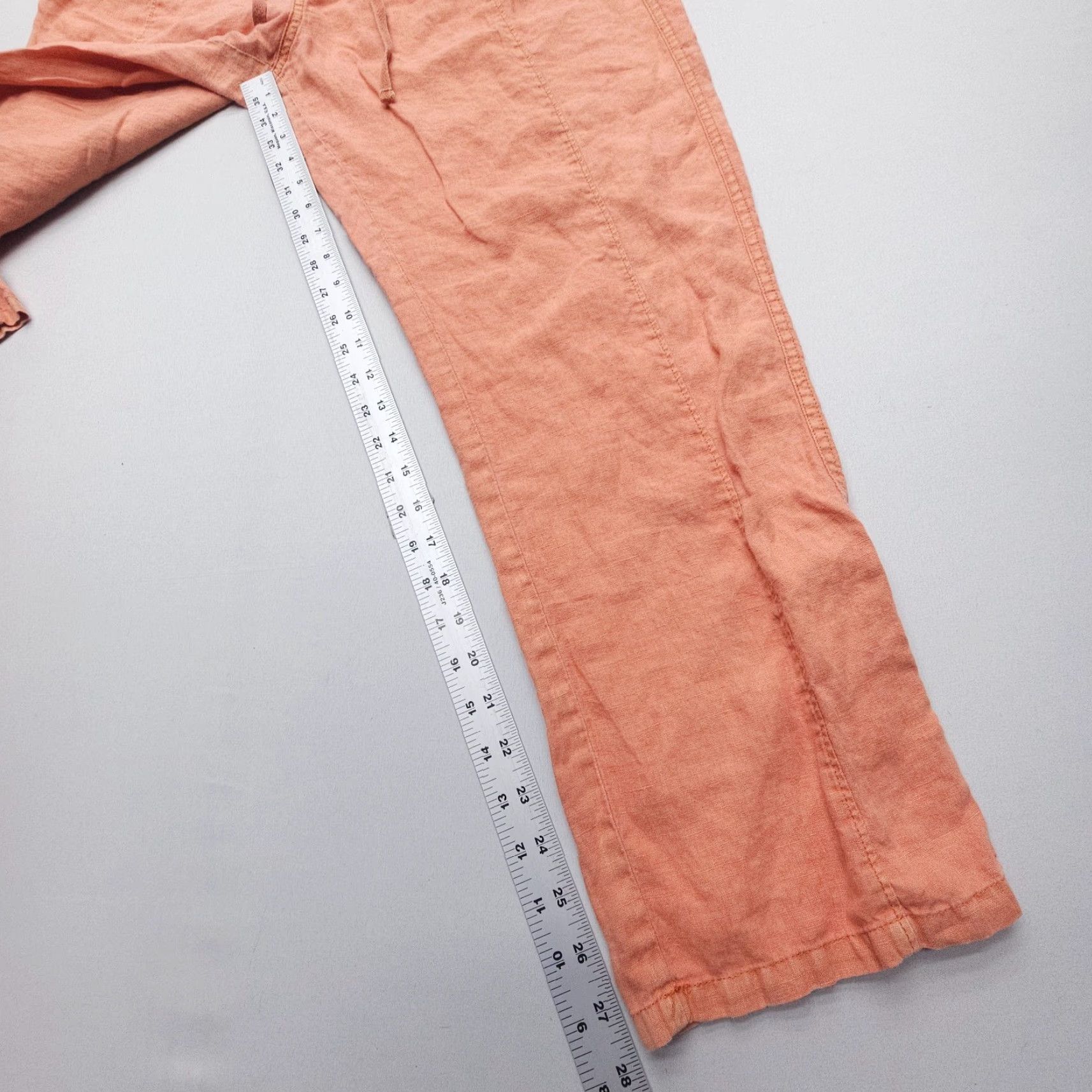Nicole Miller Nicole Miller Pants Womens L Orange Linen 100% Pull On Bohemian Coastal Relaxed Tapered Casual 90s? Size 36" / US 14 / IT 50 - 4 Thumbnail