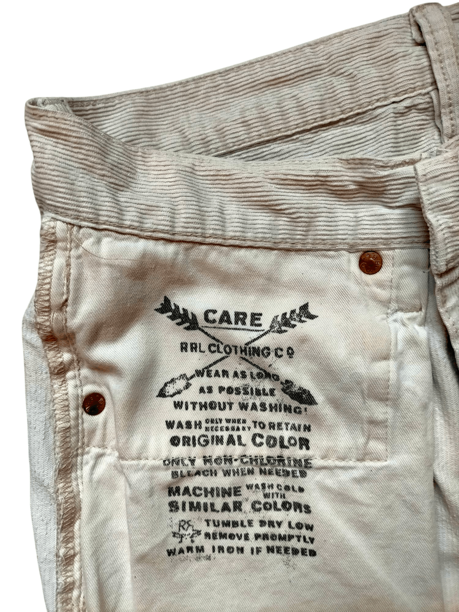 Polo Ralph Lauren RRL Double RL Polo Ralph Lauren White Coudroy Jeans Pants Size US 30 / EU 46 - 16 Thumbnail