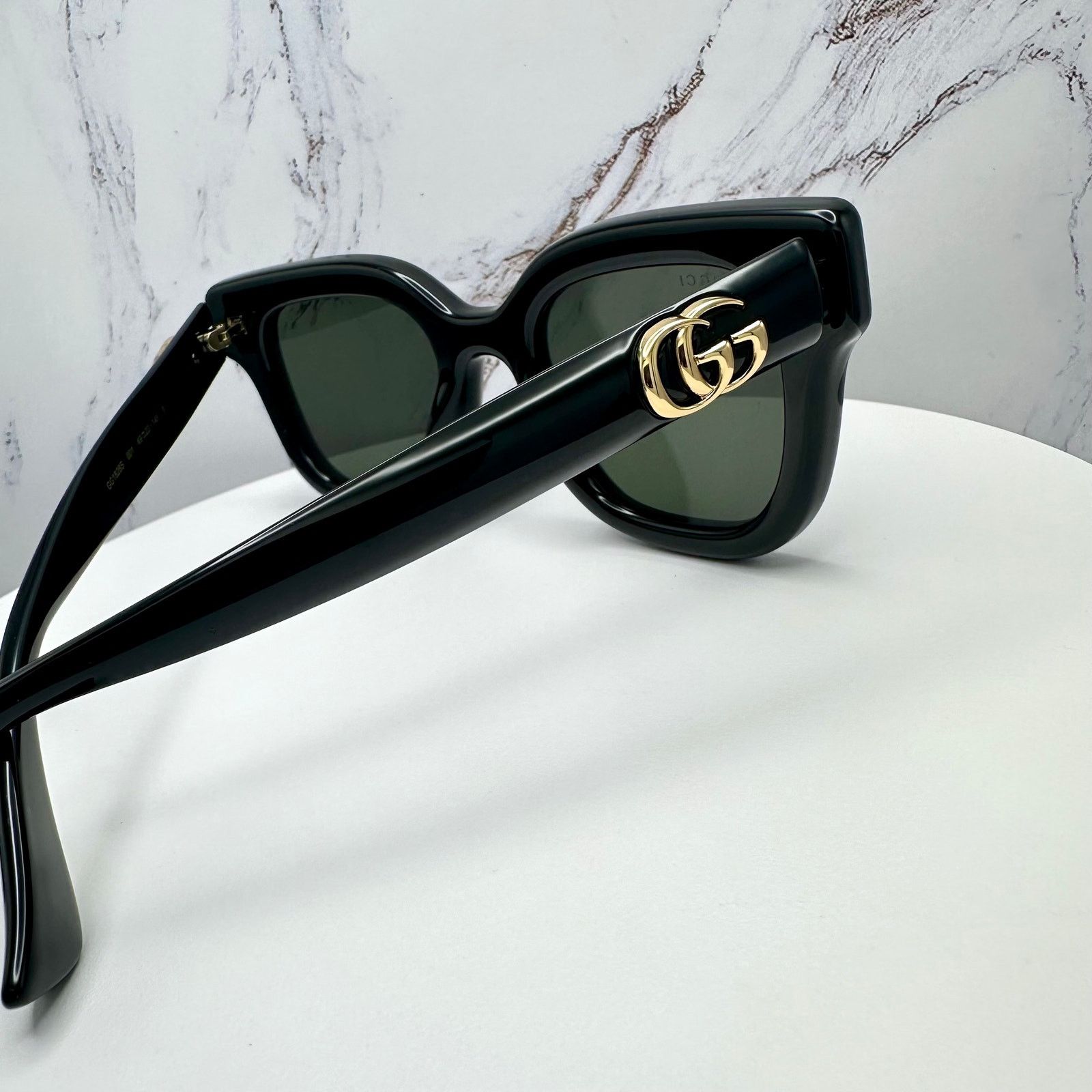 Gucci New GUCCI Sunglasses Black & Gold GG Logo Square Round Size ONE SIZE - 16 Thumbnail