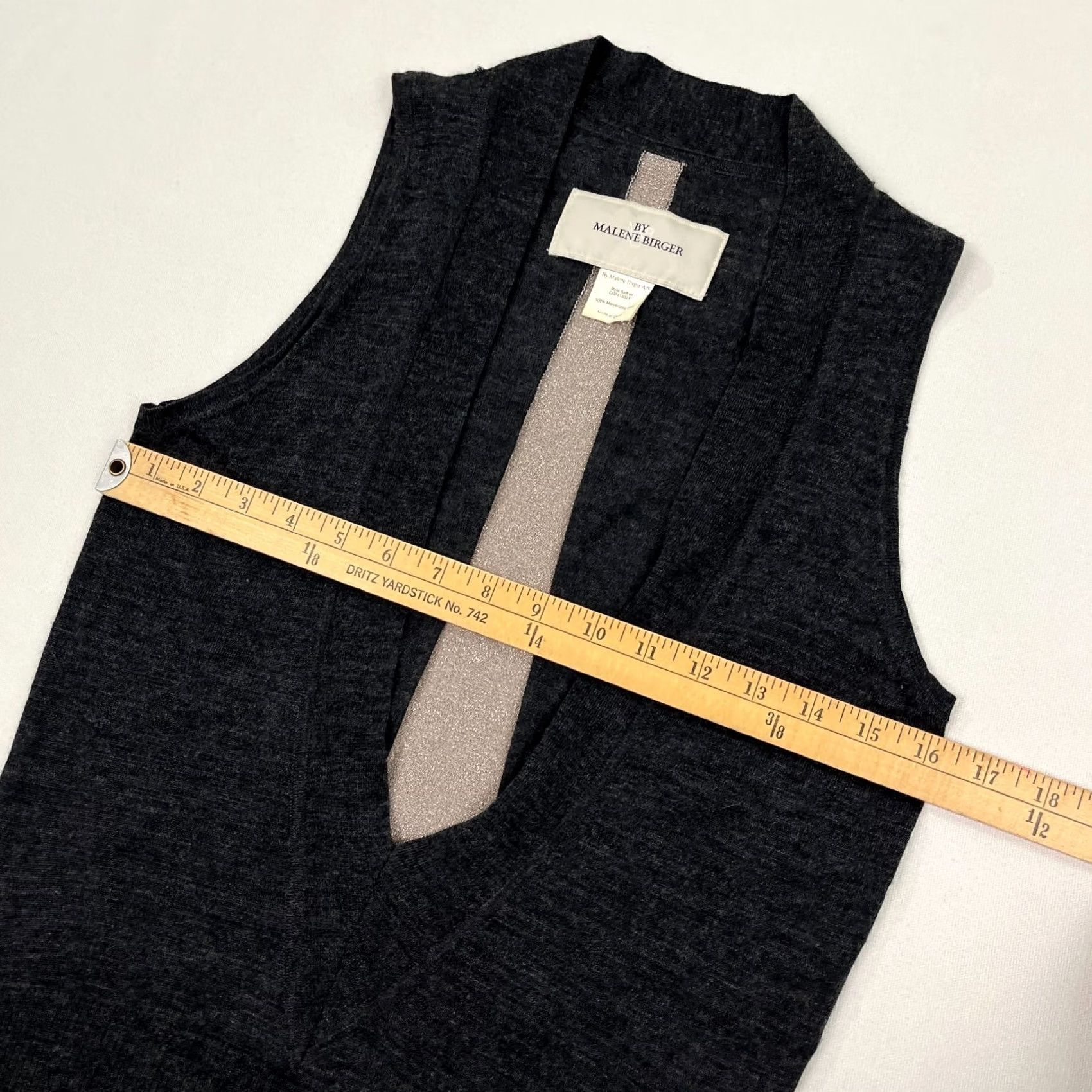 By Malene Birger VINTAGE By Malene Birger A/S Sweater Vest Womens M Gray Saffron Mercerized Wool Layers Size M / US 6-8 / IT 42-44 - 5 Thumbnail