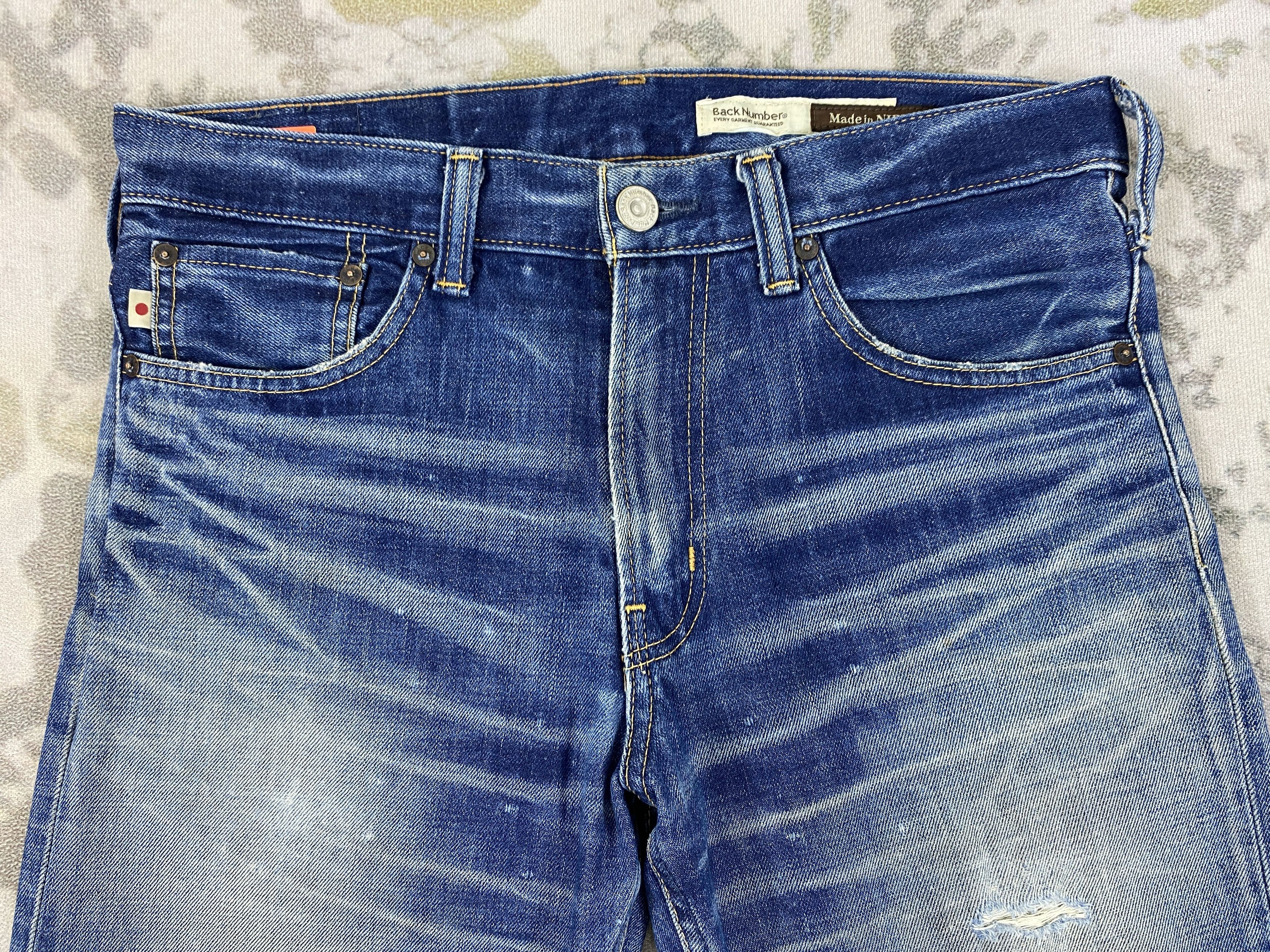 If Six Was Nine Distressed Blue Back Number Jeans 33x29 Denim- JN3621 Size US 33 - 3 Thumbnail