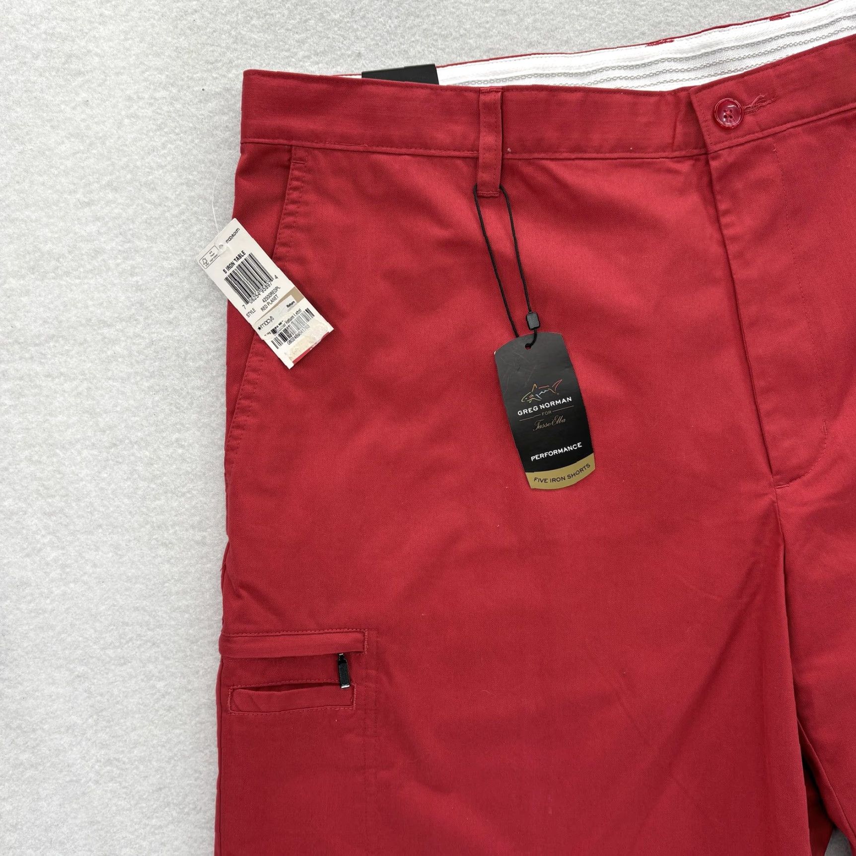 Vintage Greg Norman Five Iron Shorts Mens 42 Red Chino Cargo RapiDry 10" NWT Size US 42 / EU 58 - 2 Thumbnail