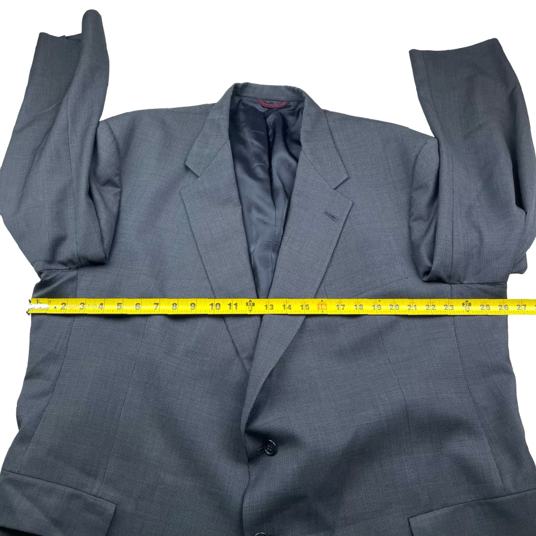 Hart Schaffner Marx Hart Schaffner Marx Blazer Blue 100% Wool Two-Button Long Blue Size 50 Mens Big & Tall Jacket Style Notch Lapel Size 50R - 7 Thumbnail