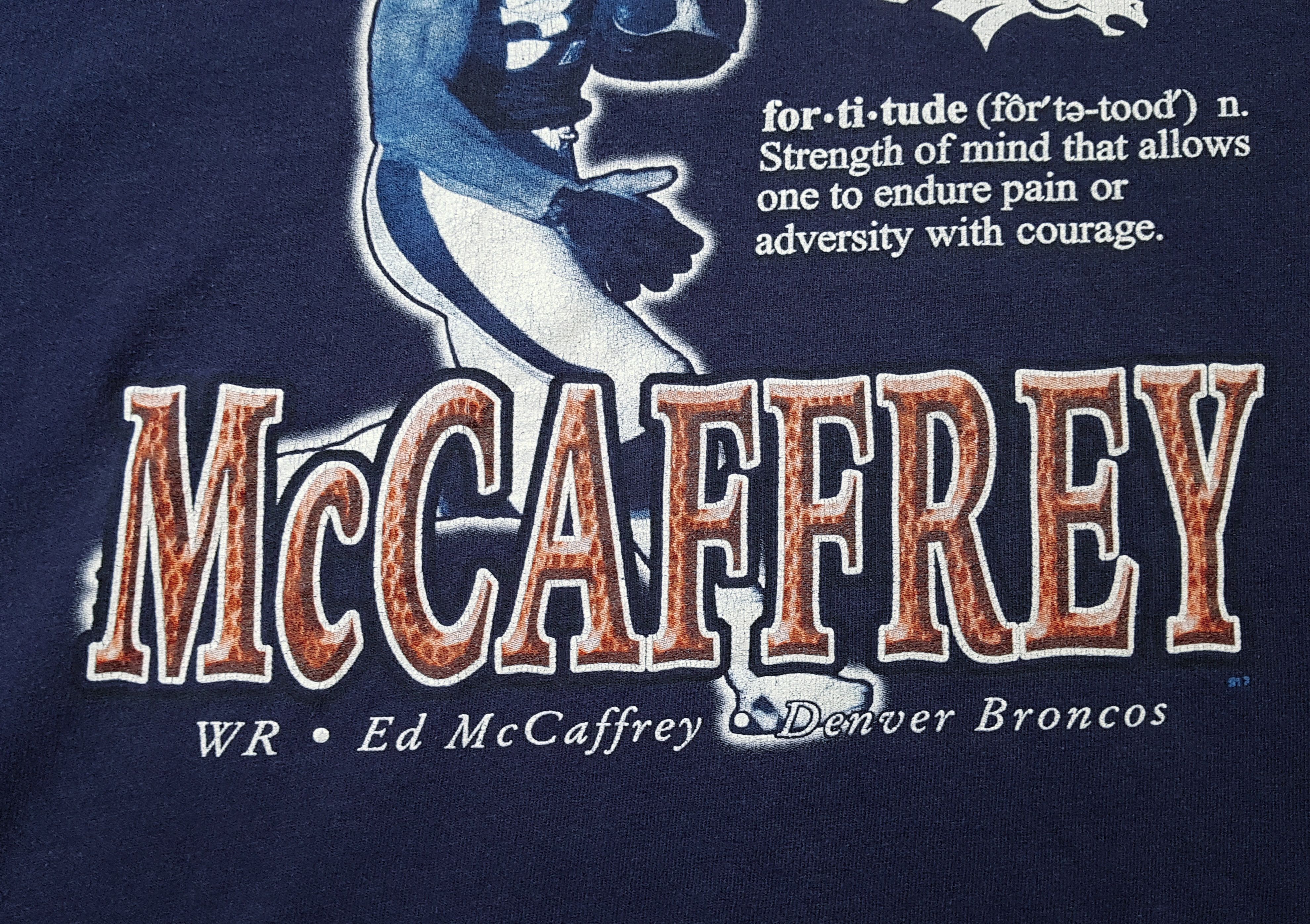 NFL NFL Vintage Ed McCaffrey Denver Broncos Fortitude T Shirt XL Size US XL / EU 56 / 4 - 5 Thumbnail