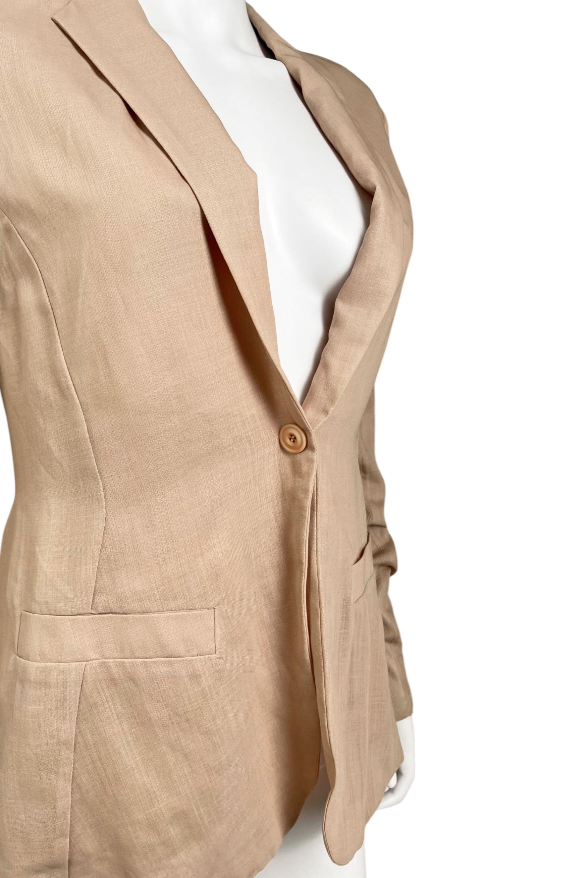 Rick Owens S/S 2012 "NASKA" Flesh One Button Blazer Size M / US 6-8 / IT 42-44 - 7 Thumbnail