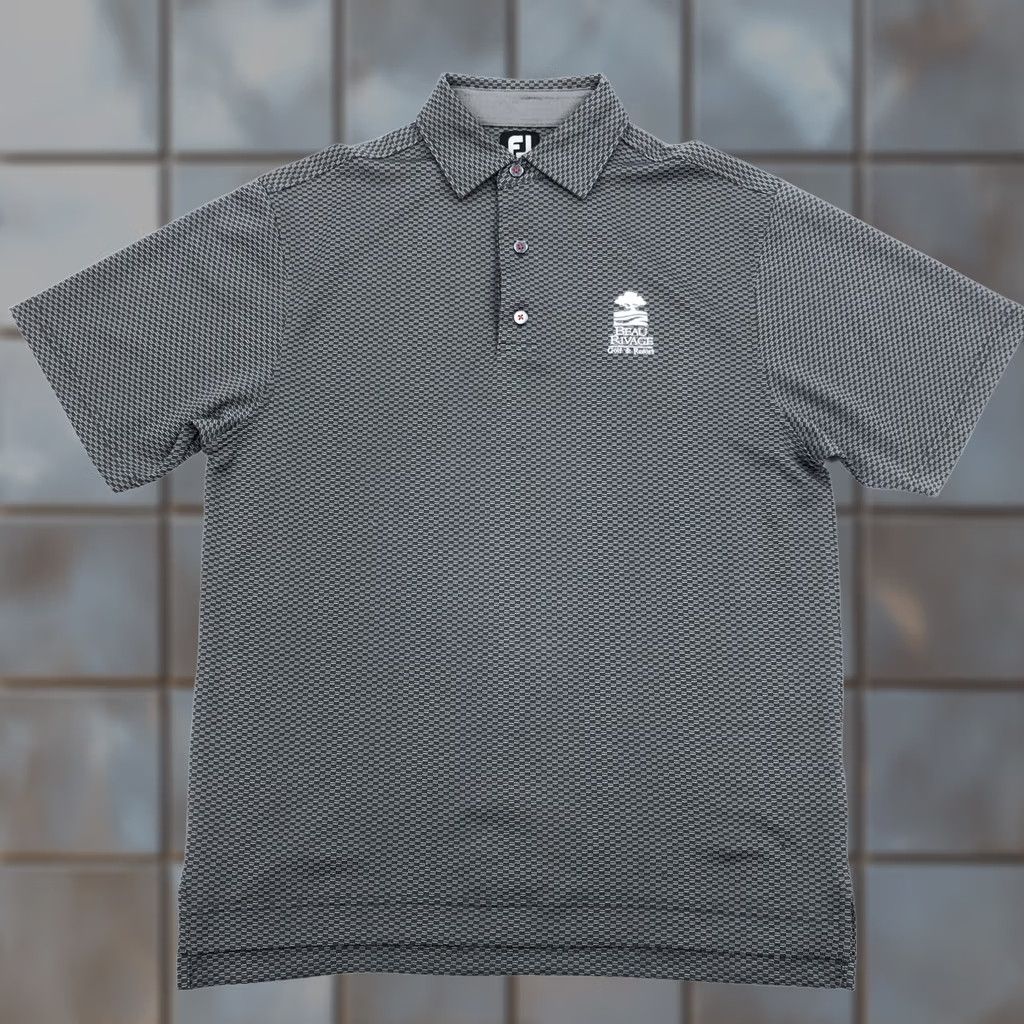 Footjoy FootJoy Polo Shirt M Gray Geometric Resort Golf Men's Shirt Regular Short Sleeve Embroidered Logo Moisture Wicking | FJ Safety: None Size US M / EU 48-50 / 2 - 1 Thumbnail