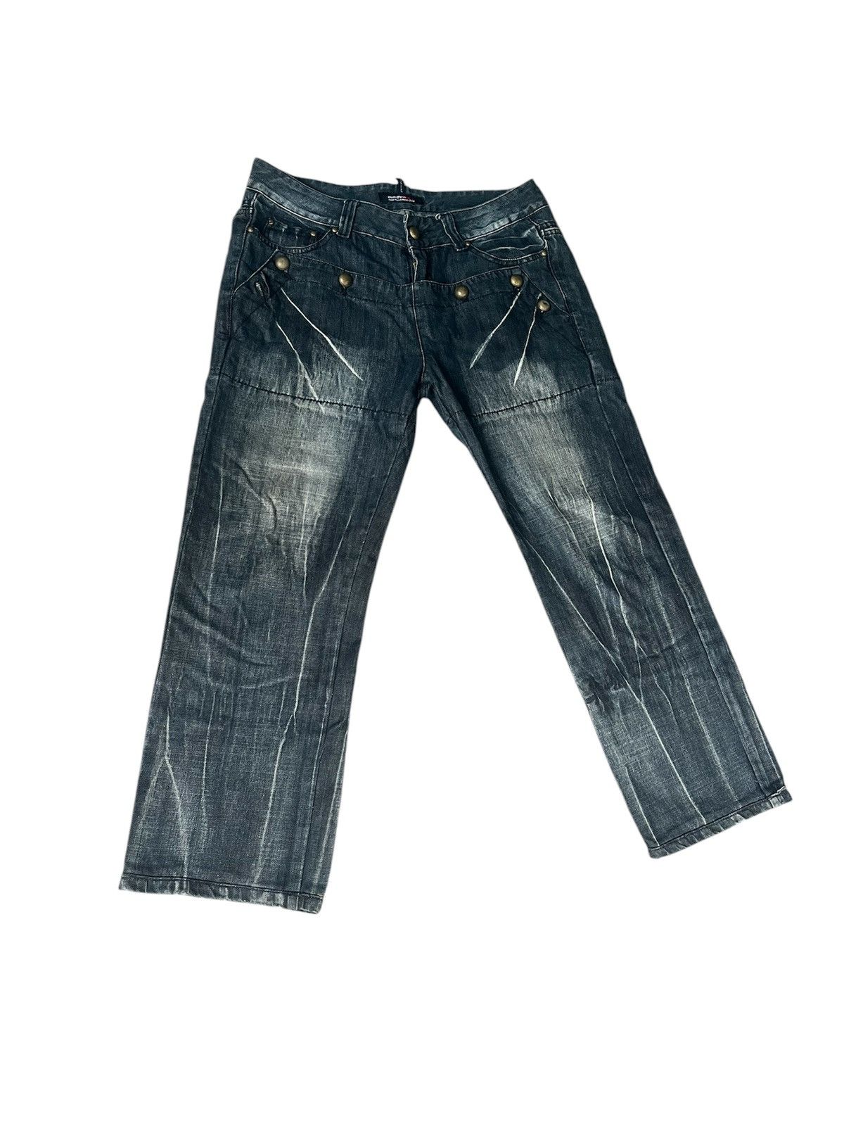 Kapital Rieton Studded distressed denim y2k style Size US 32 / EU 48 - 3 Thumbnail