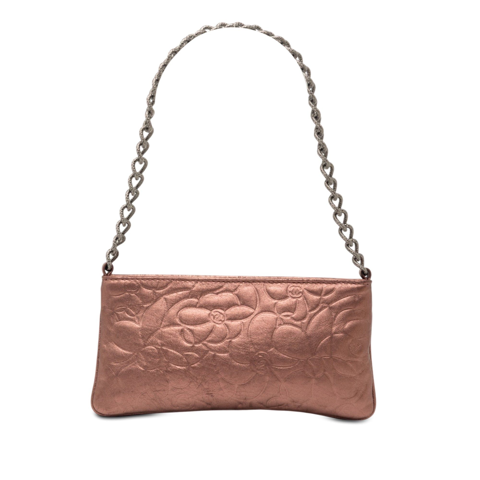 Chanel Embossed Metallic Lambskin Camellia Chain Pochette Size ONE SIZE - 1 Thumbnail