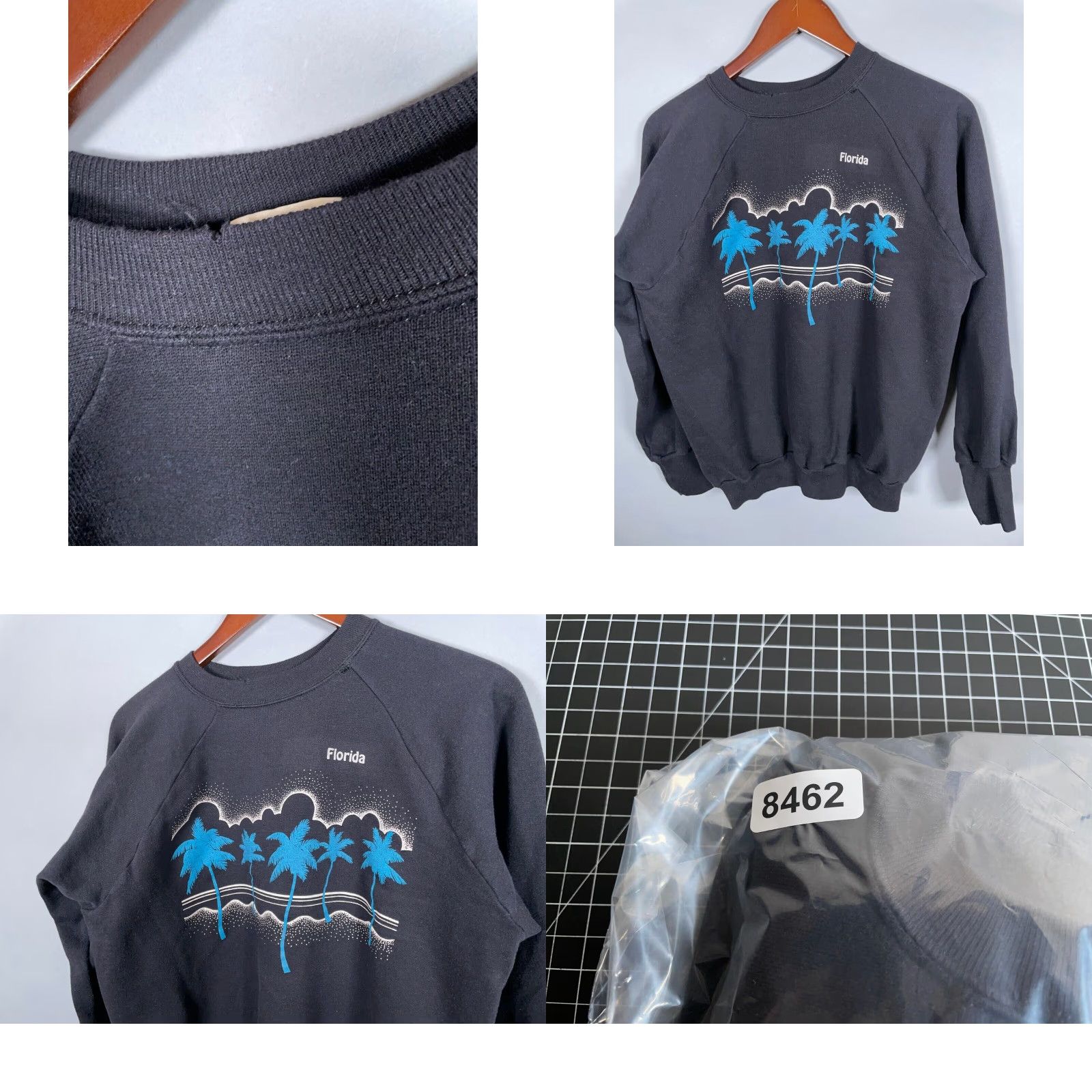 Vintage VINTAGE Signal Sweatshirt Adult XL Black Palm Tree Graphic Raglan Sleeves 90s City Retro Men’s Size US L / EU 52-54 / 3 - 8 Thumbnail