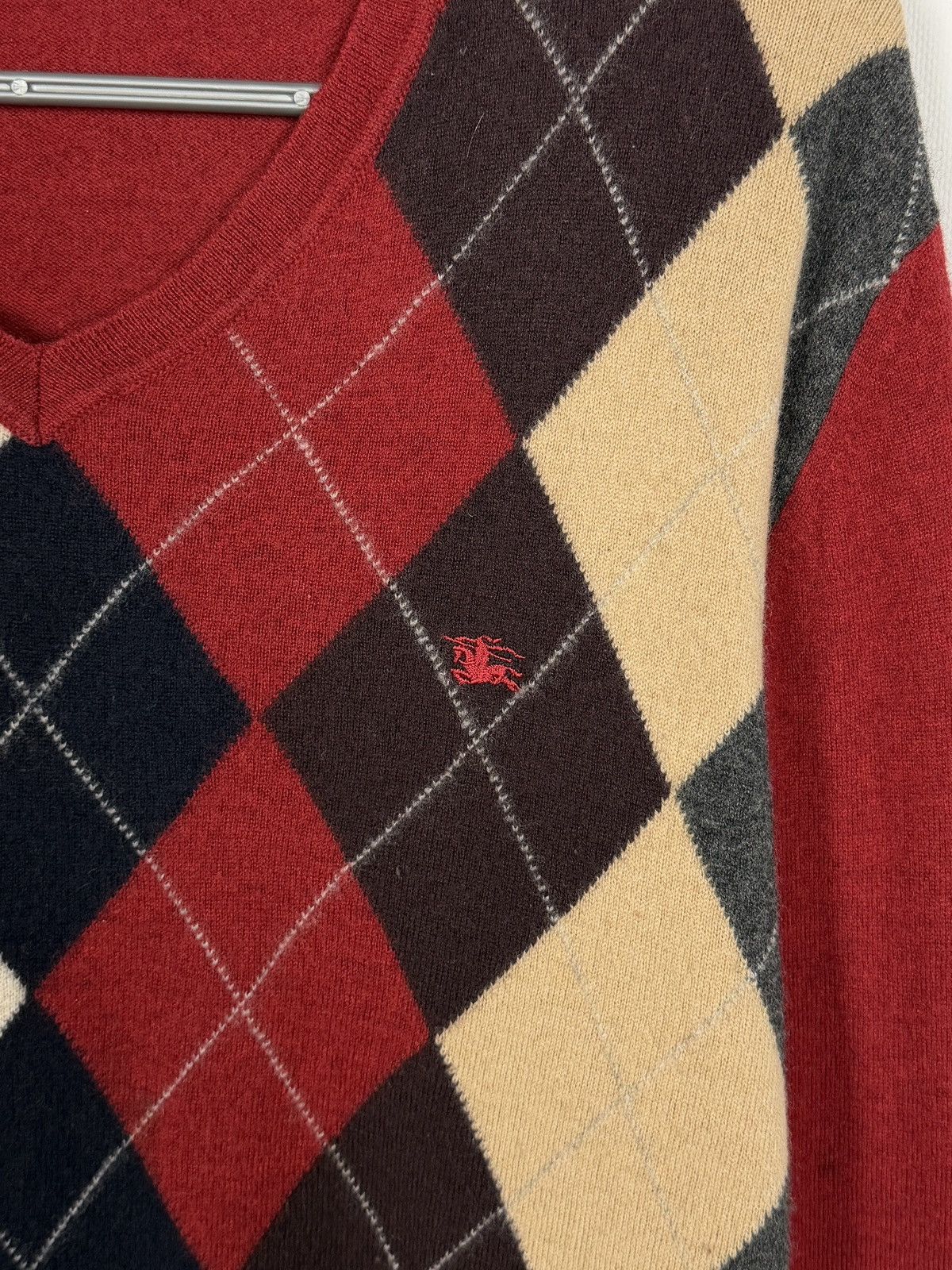Burberry Men’s Burberry Argyle Wool V-Neck Sweater Pullover Size M-L Size US M / EU 48-50 / 2 - 6 Thumbnail