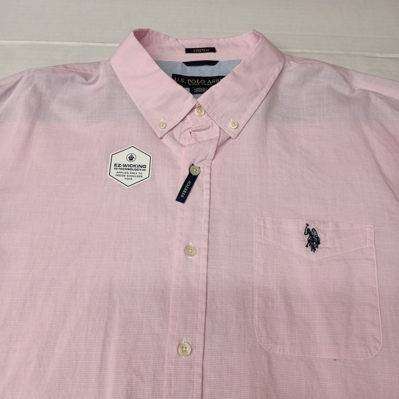 U.S. Polo Assn. U.S. Polo Assn. Button Woven Shirt Men's 2XL Pink Checkered Size US XXL / EU 58 / 5 - 3 Thumbnail