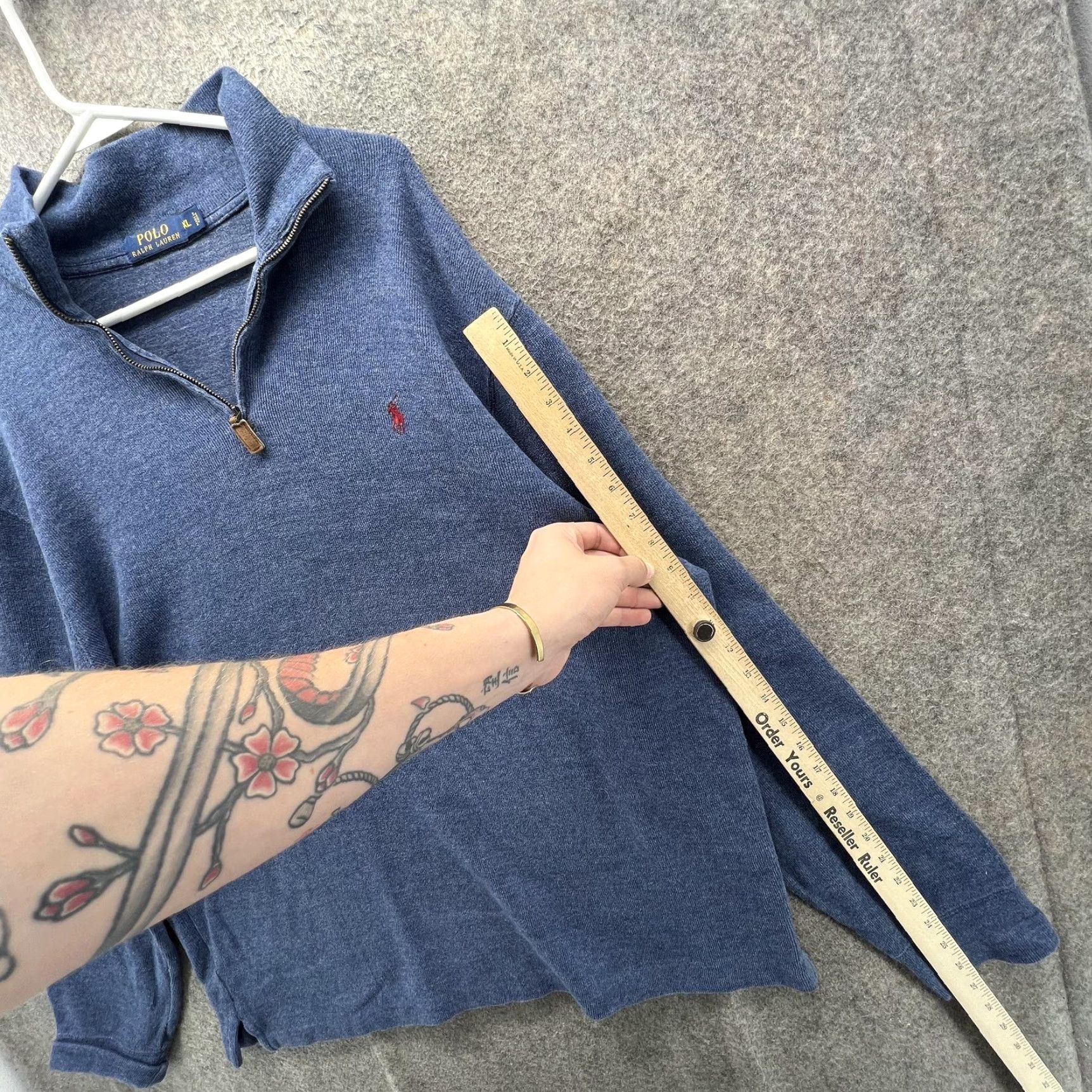 Polo Ralph Lauren Polo Ralph Lauren Sweater Mens XL Blue 1/4 Zip Mock Neck Pullover Pony Size US XL / EU 56 / 4 - 5 Thumbnail