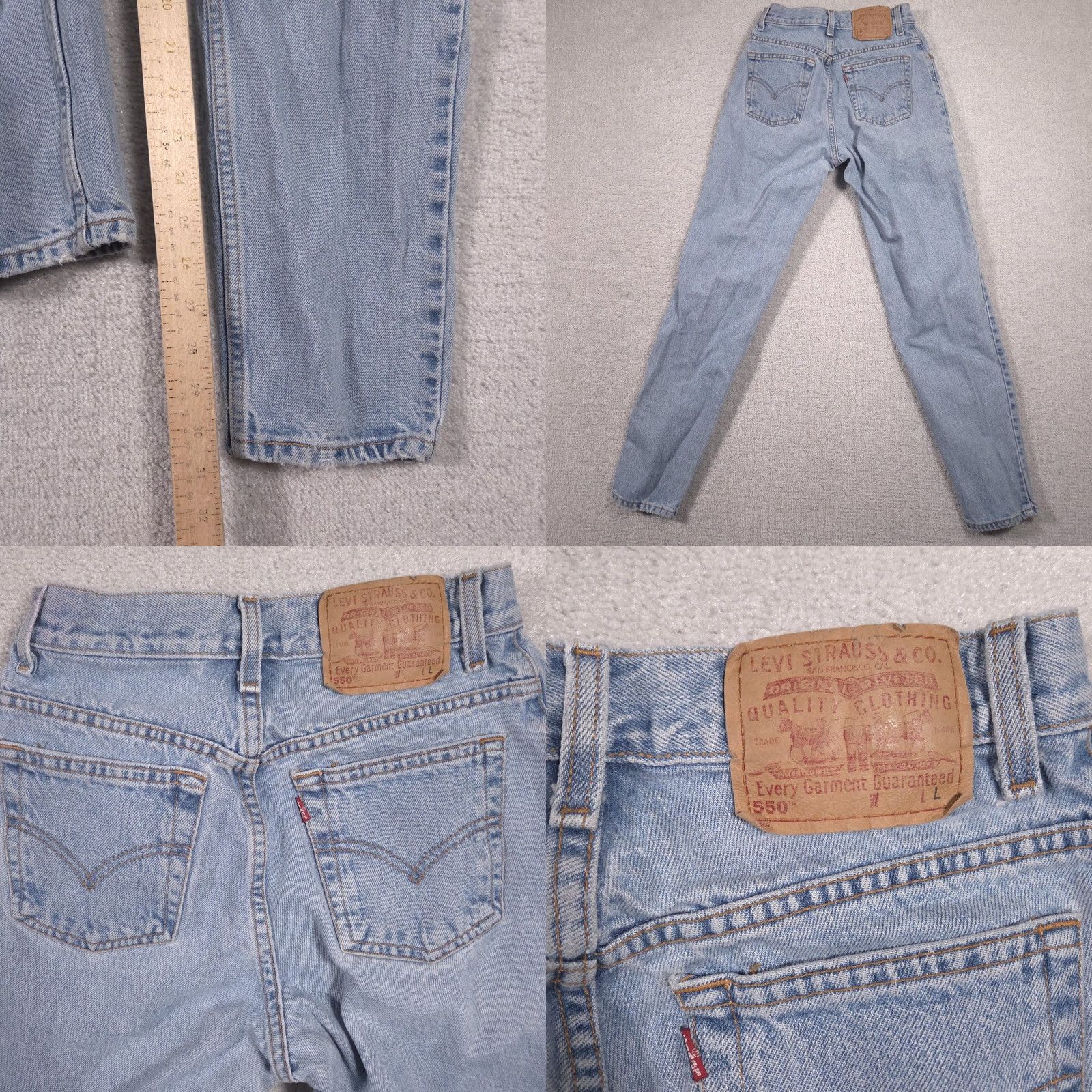 Levi's VINTAGE Levi's 550 Jeans Womens Junior 7 Blue High Rise Relaxed Tapered Leg 26x31 Denim Size 28" / US 6 / IT 42 - 9 Thumbnail