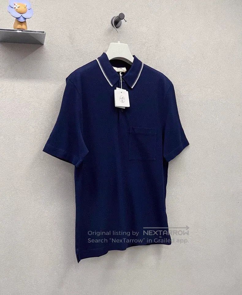 Hermes Hermes Short-sleeved Polo shirt, dark blue Size US M / EU 48-50 / 2 - 3 Thumbnail