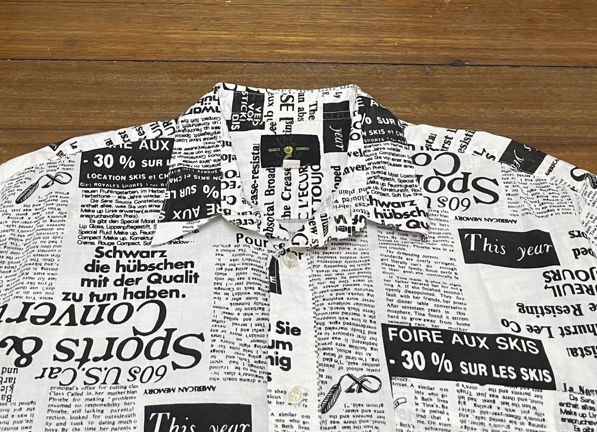 Japanese Brand × Vintage Vintage Highest Garment News Paper Full Print Shirt 1990s Size US L / EU 52-54 / 3 - 3 Thumbnail