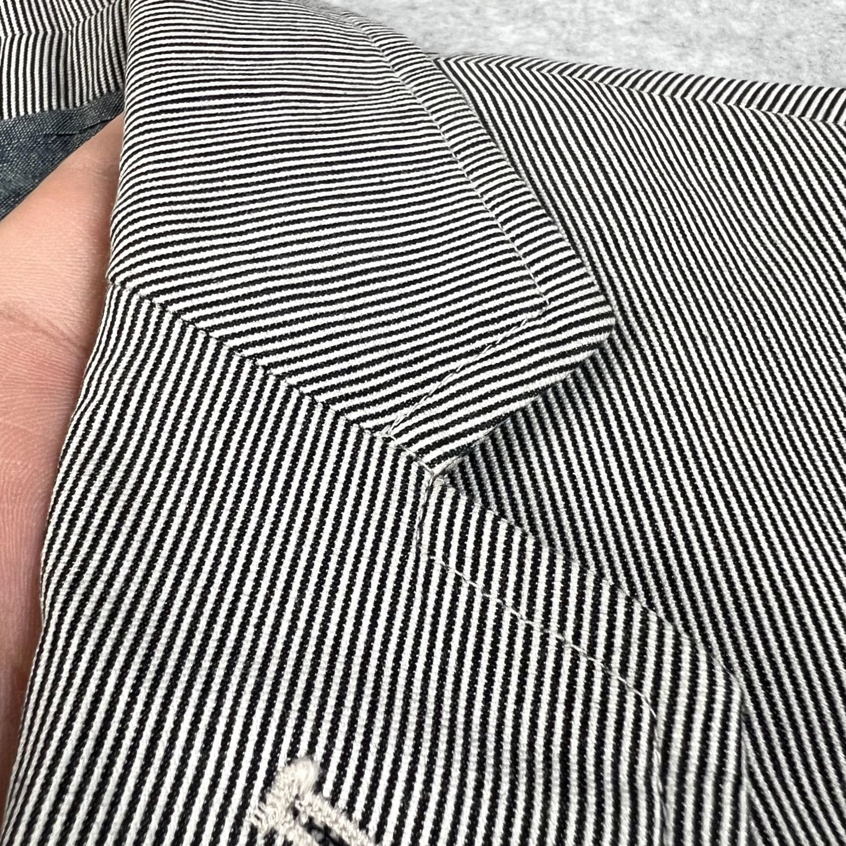 J.Crew J.CREW Ludlow Cotton Blazer Medium 40R Mens White Black Striped Sport Coat Size 40R - 3 Thumbnail