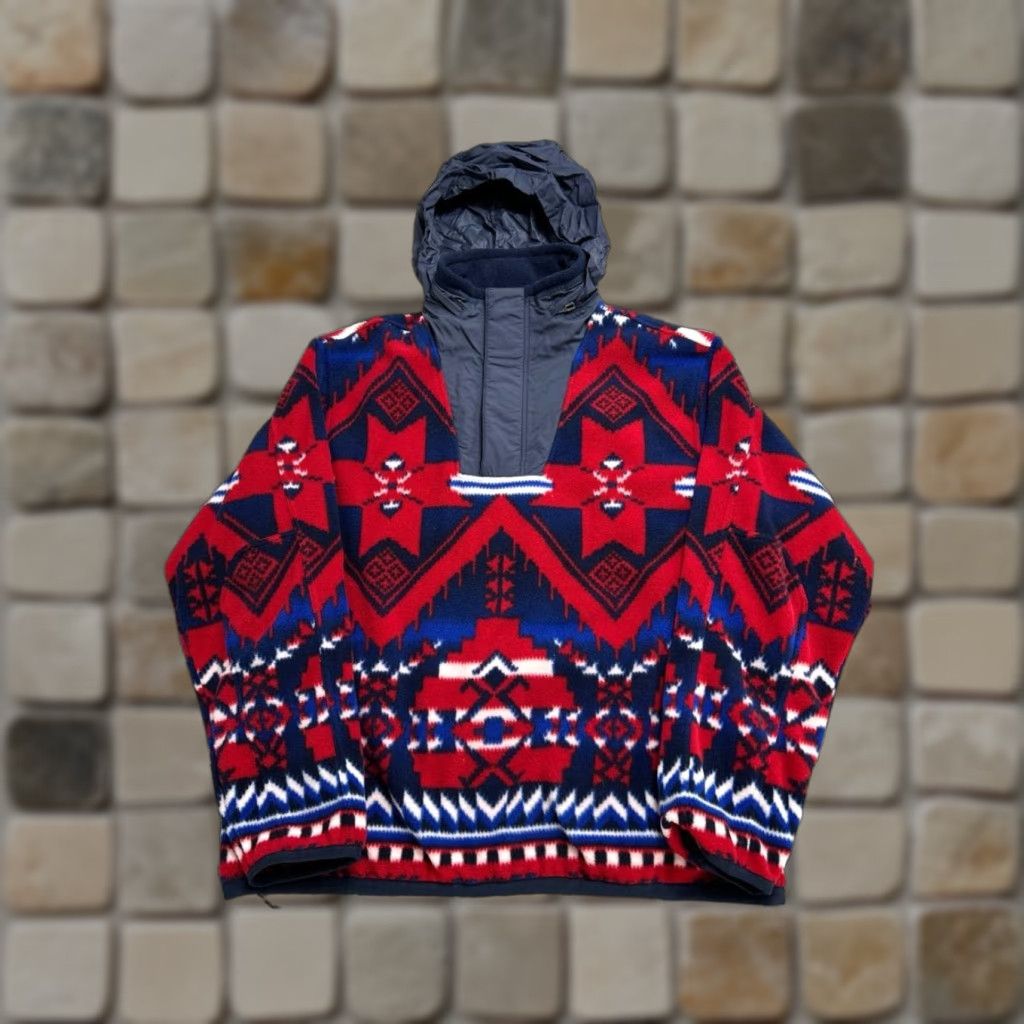 Polo Ralph Lauren VINTAGE Polo Ralph Lauren Jacket Mens Large Multi Fleece Aztec Southwest Pack Away Hood Size US L / EU 52-54 / 3 - 1 Thumbnail