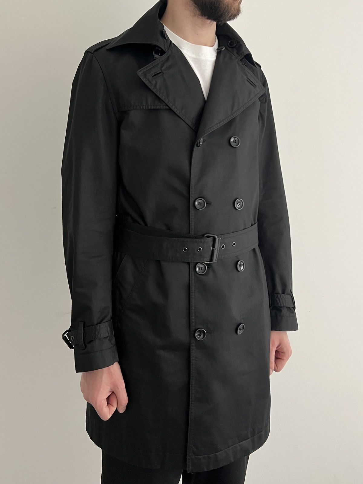 Dolce & Gabbana Mens Dolce & Gabbana Trench Coat Jacket Black Belted Size US M / EU 48-50 / 2 - 3 Thumbnail